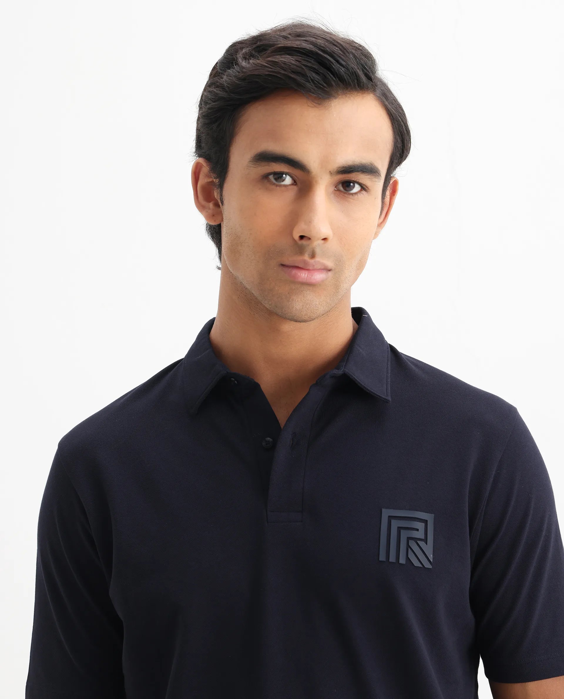 Rare Rabbit Men's Plain Regular Fit Half Sleeve Polo