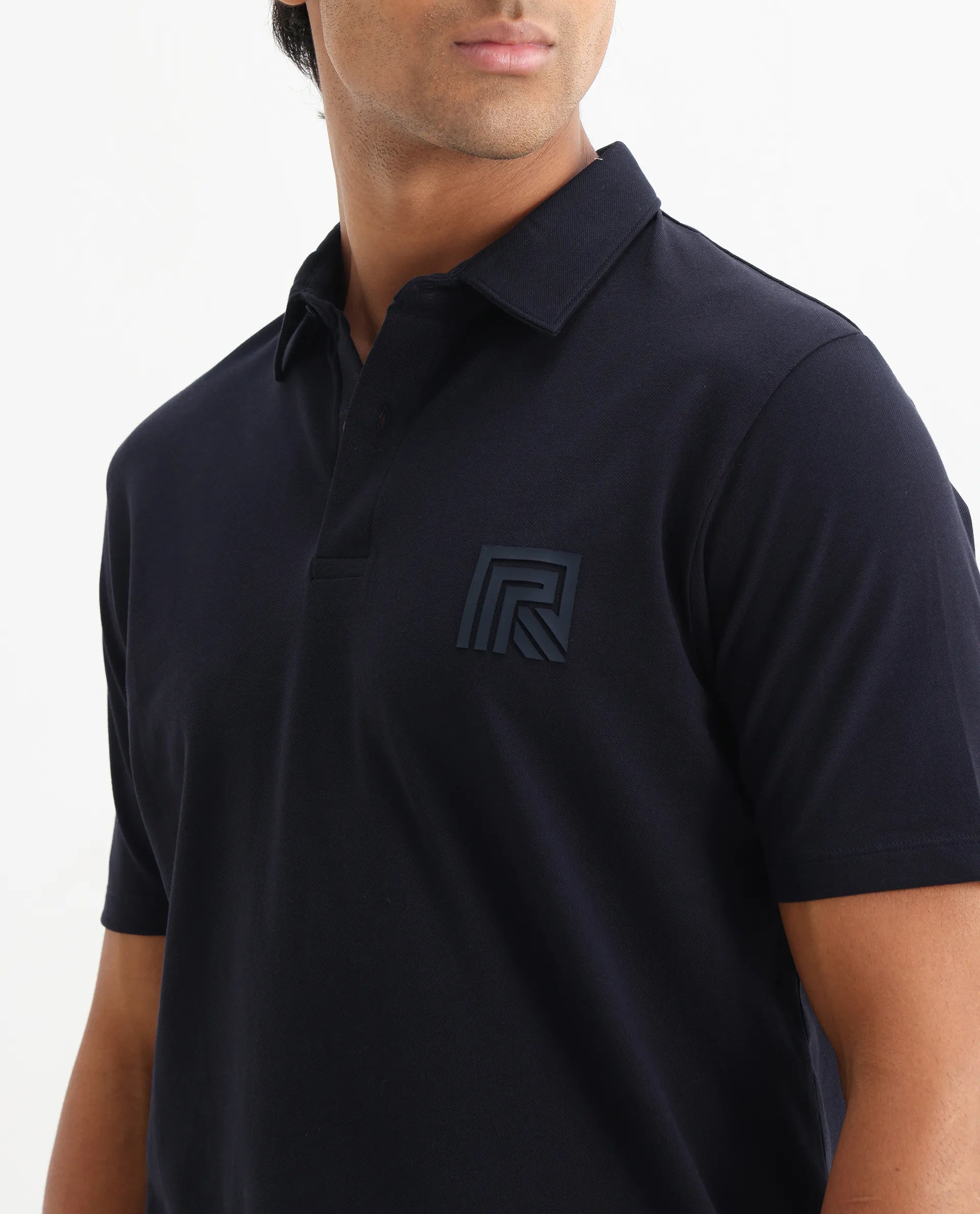 Rare Rabbit Men's Plain Regular Fit Half Sleeve Polo