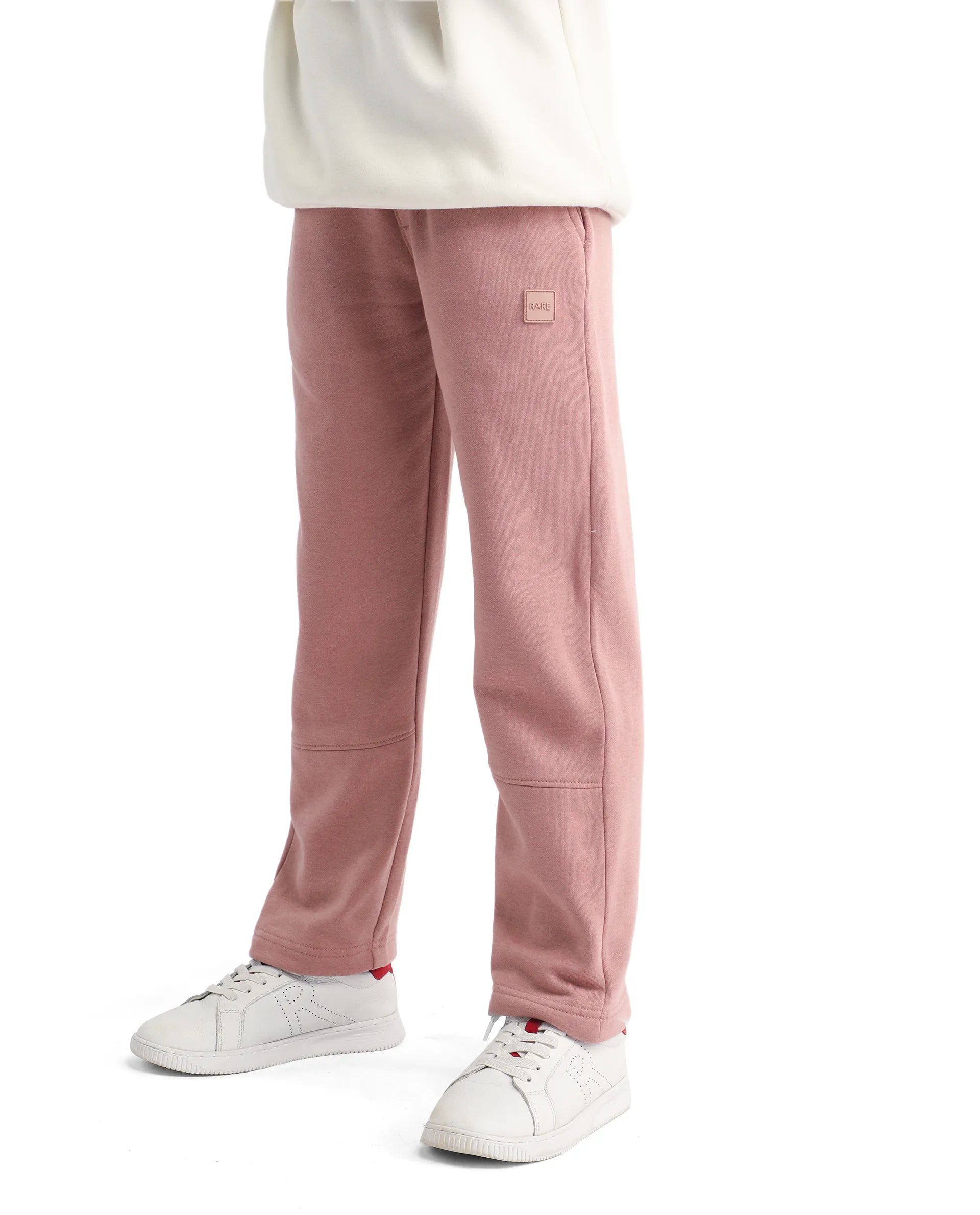 Rare Ones Kids Zaid-B Dusky Pink Cotton Blend Plain Regular Fit Trackpant
