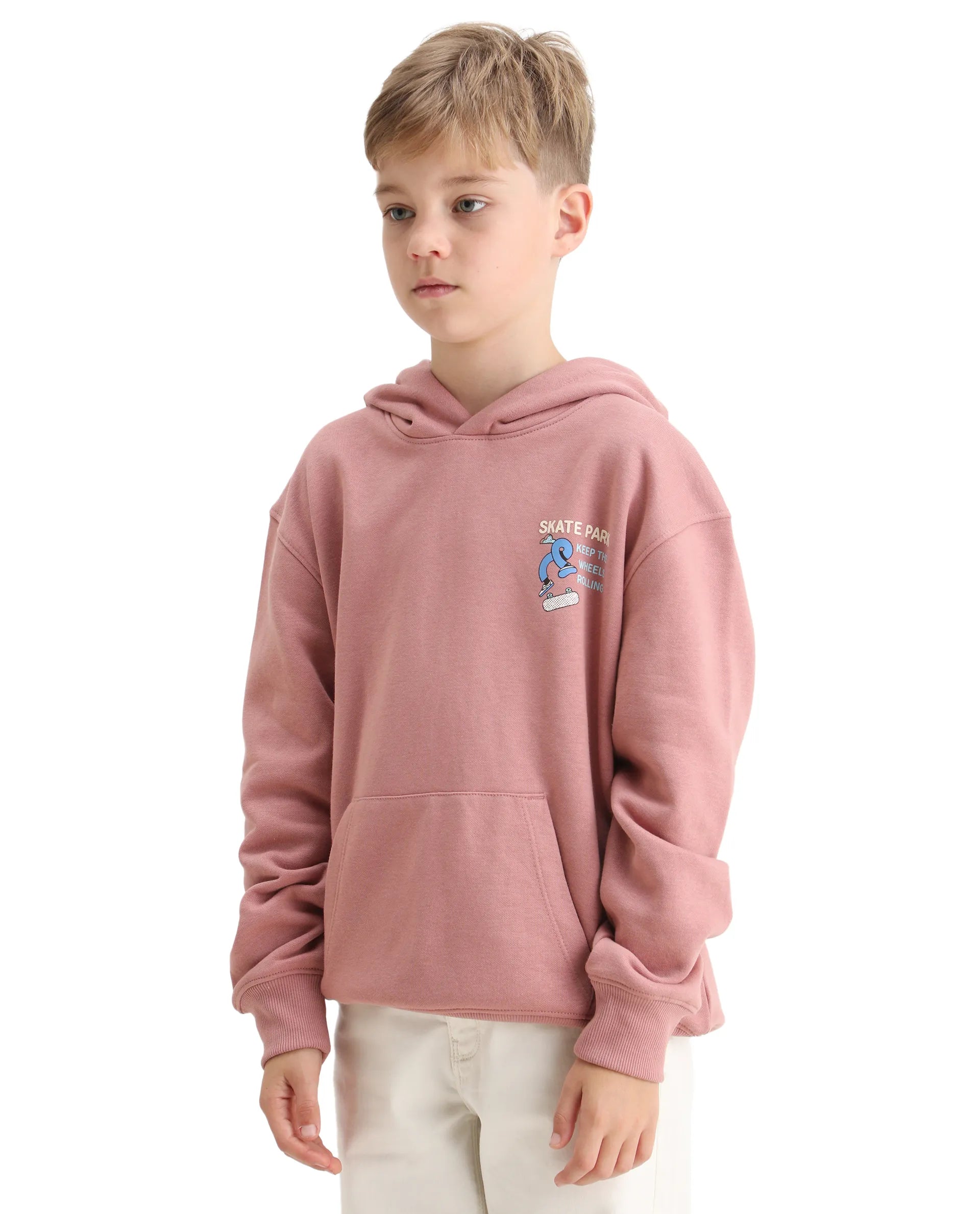 Rare Ones Kids Zaid Dusky Pink Cotton Blend Hd Print Oversized Sweatshirt