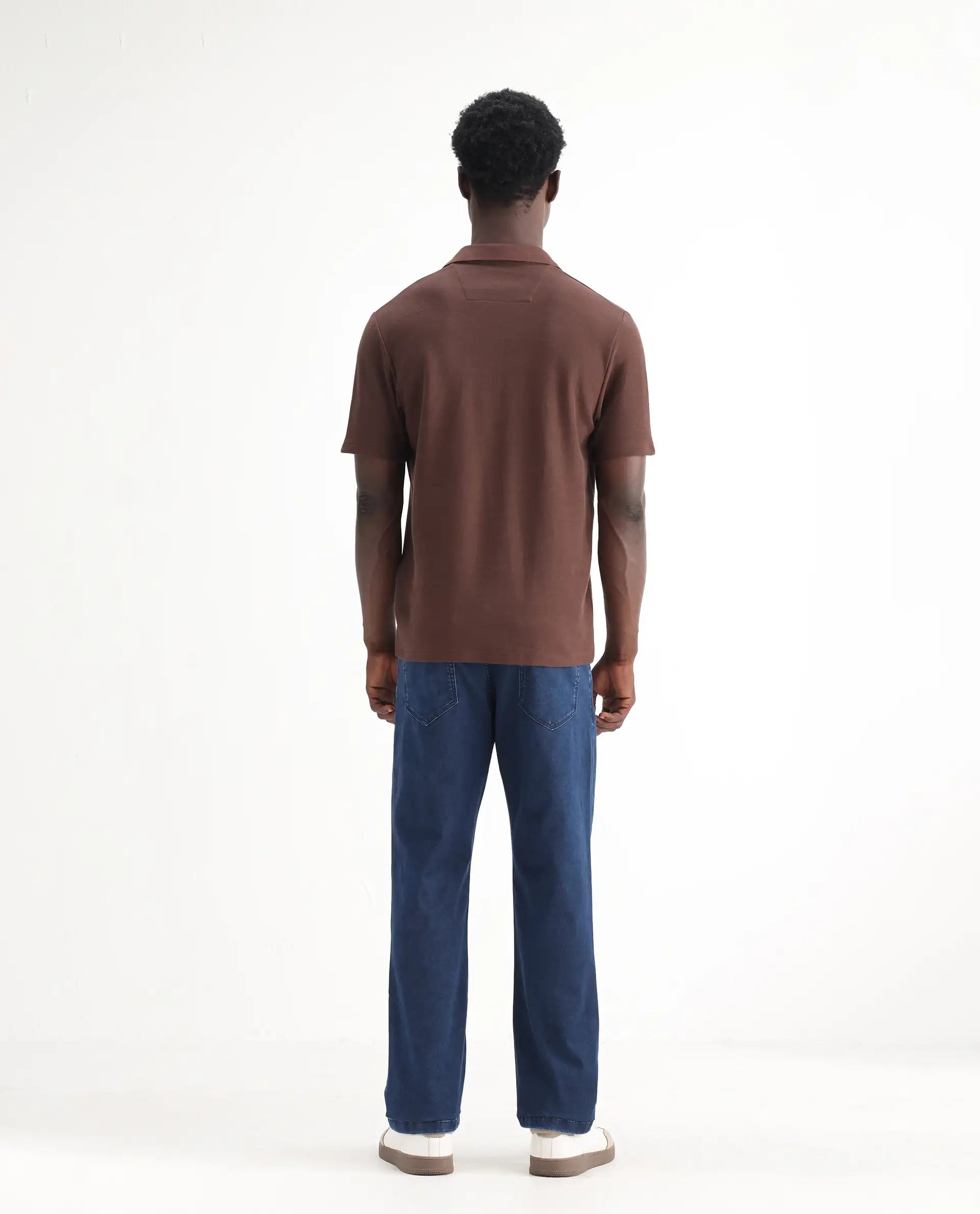 Rare Rabbit Men's Zane Dark Blue Cotton Plain Morris Regular Fit Jeans