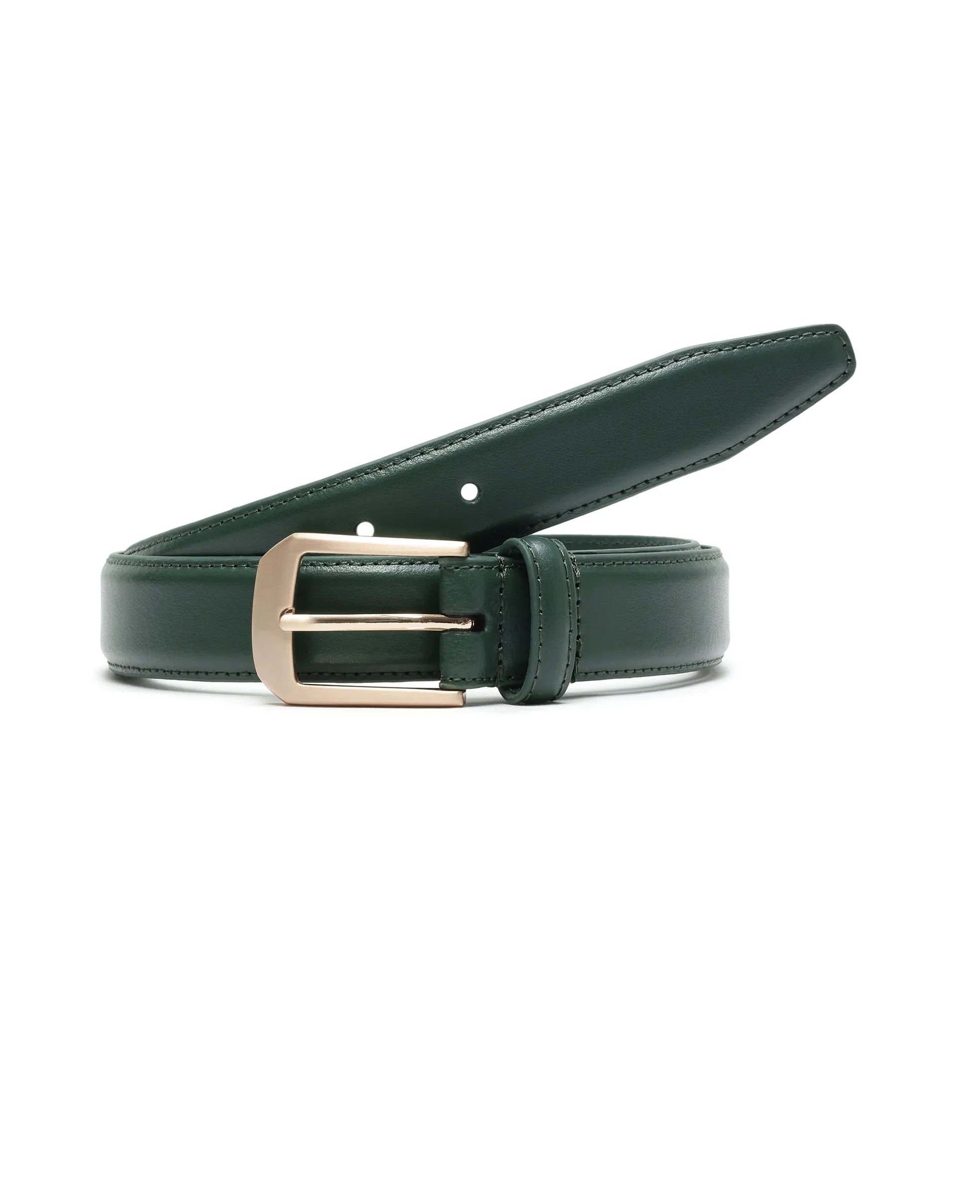 Rare Rabbit Men Zehn Green Leather Belt