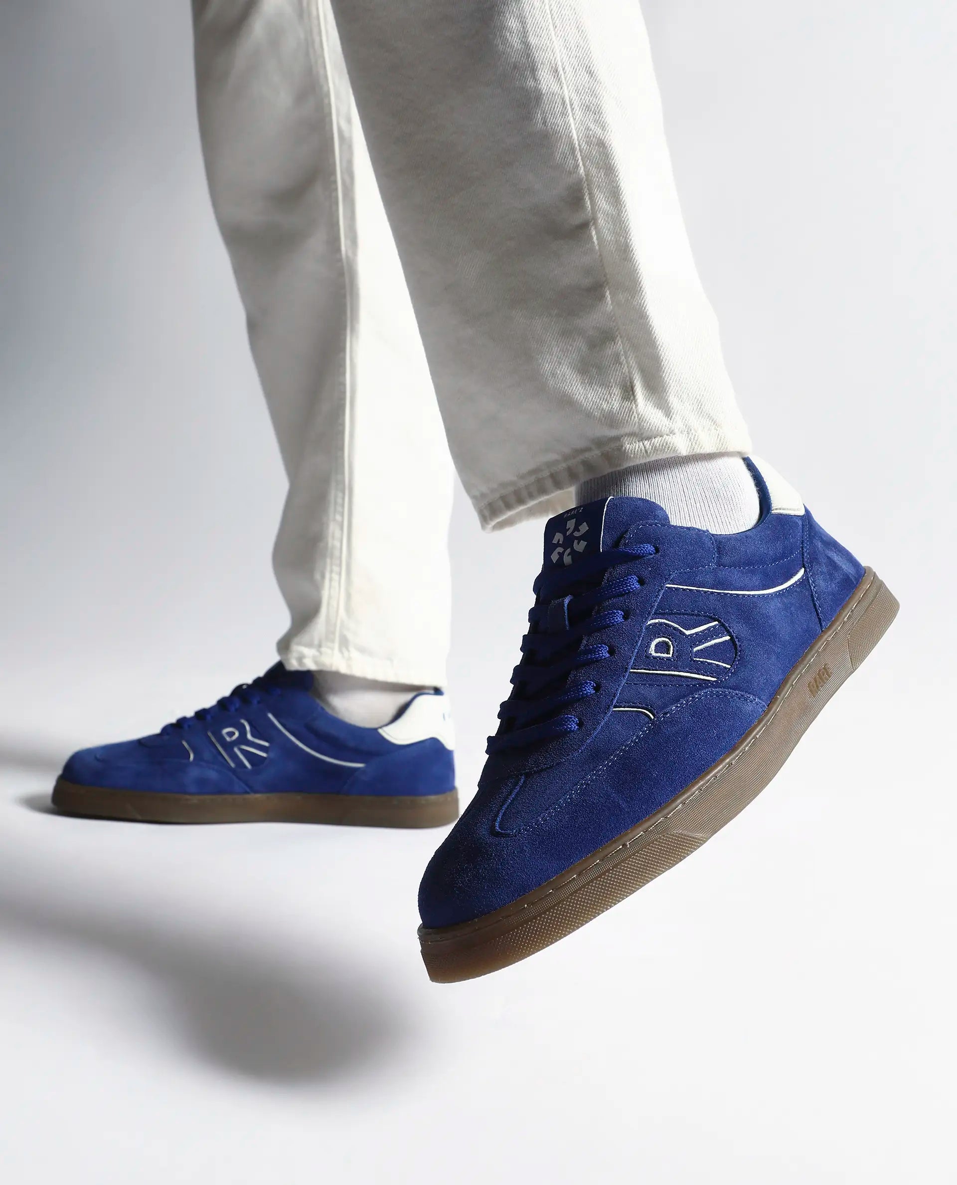 Rare Rabbit Men Zenith Blue Leather Lace-Up Closure Shoes