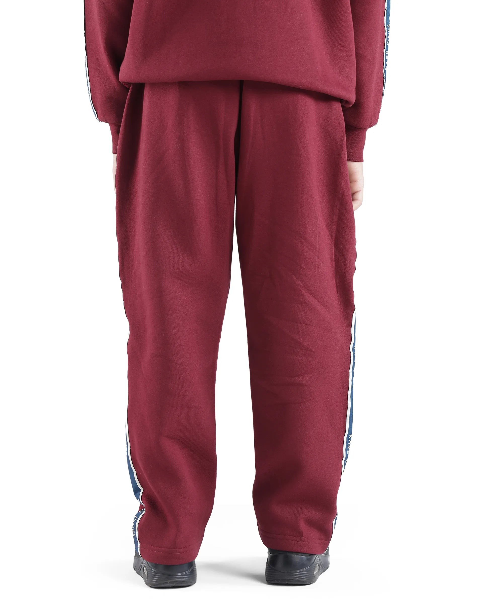 Rare Ones Kids Zeto Maroon Cotton Poly Applique Drawstring Closure Trackpant