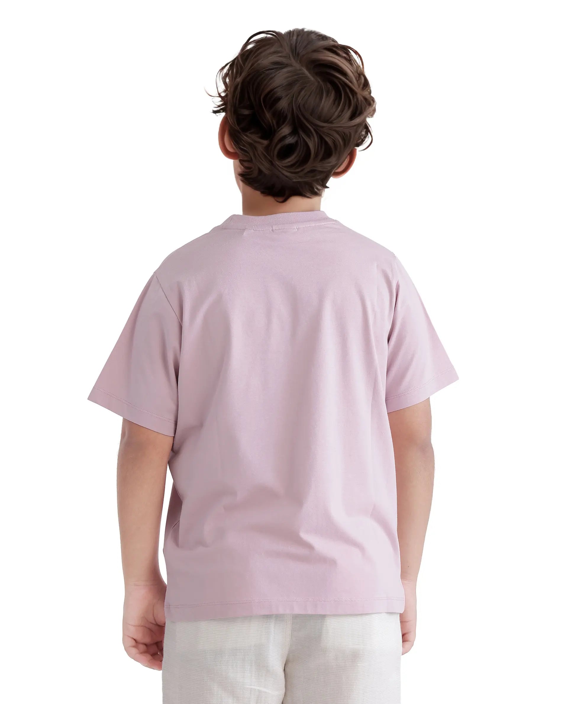 Rare Ones Kids Zeus Dusky Pink Cotton Blend Short Sleeve Crew Neck Print T-Shirt