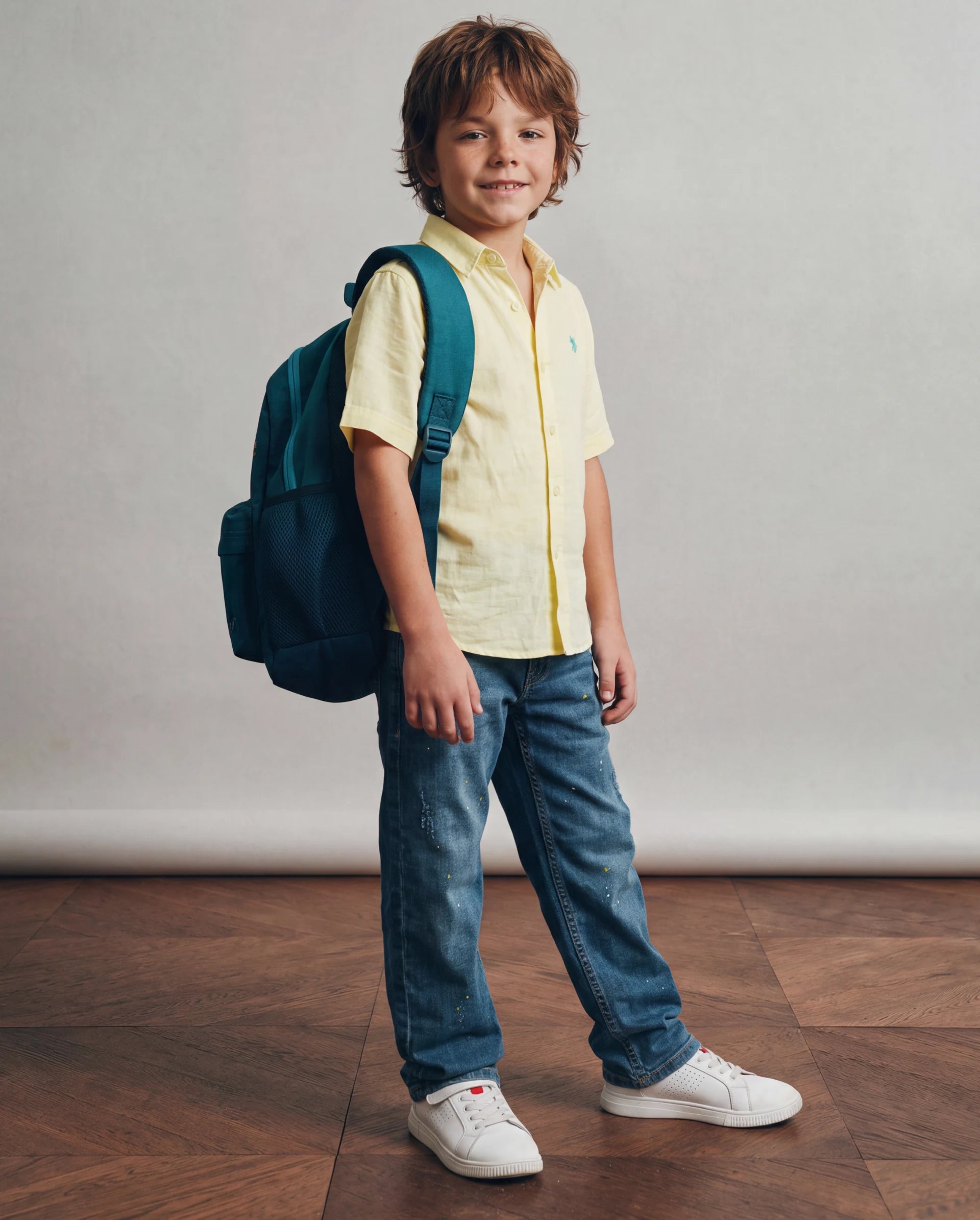 Rare Ones Kids Zigo Light Blue Cotton Blend Fabric Zipper Closure Relaxed Fit Jeans