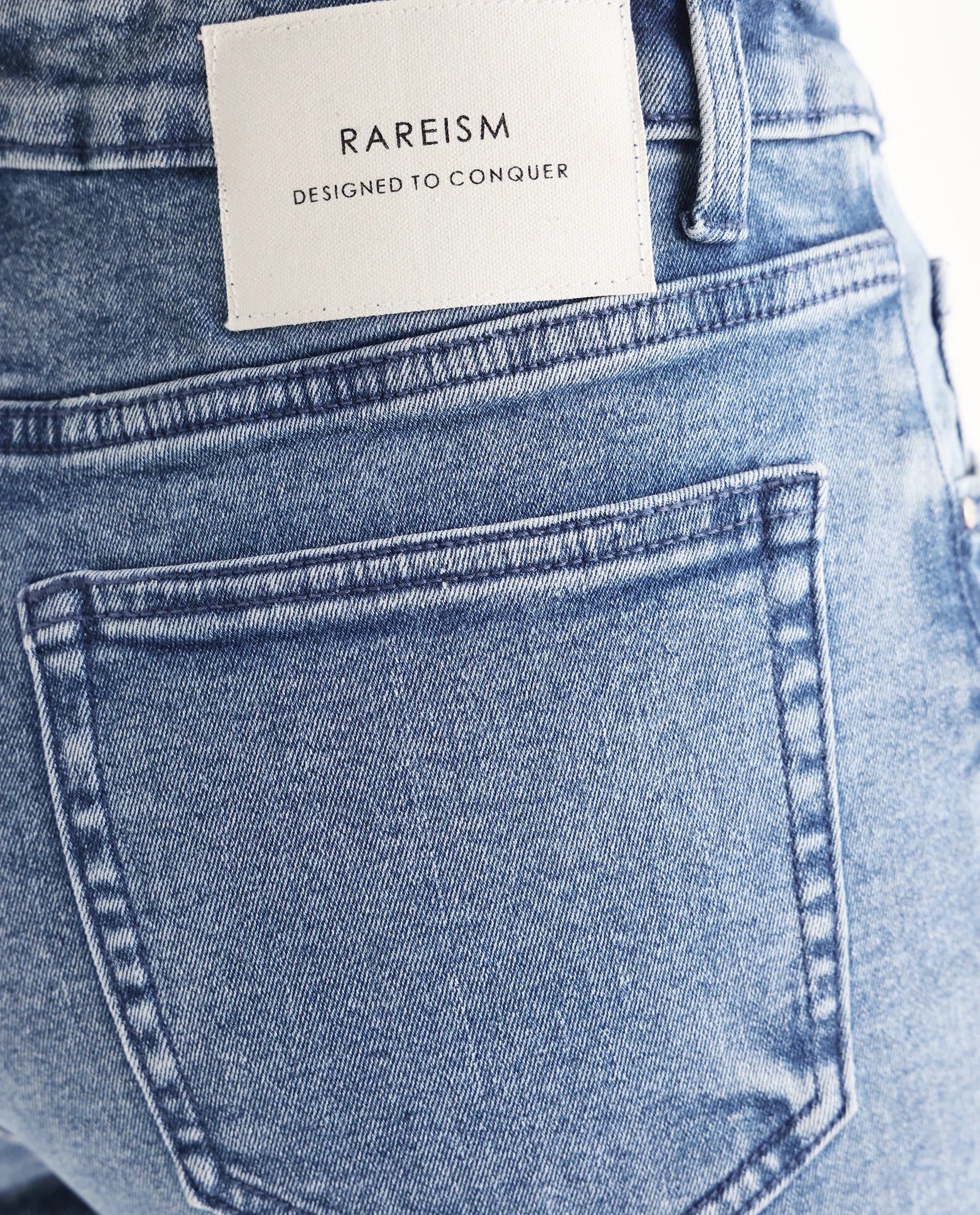 Rareism Women's Zingo Light Blue Cotton Blend Plain Ankle Length Skinny Fit Jeans