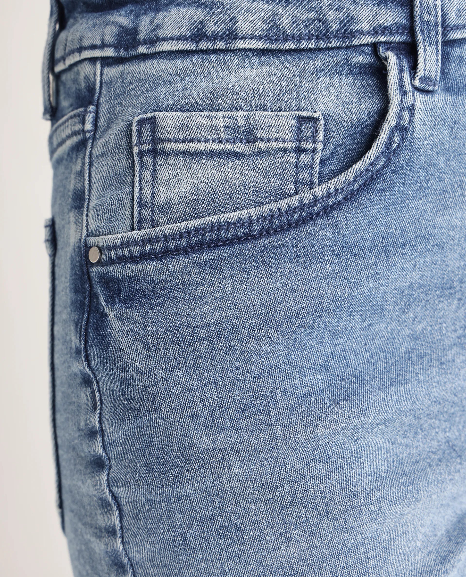 Rareism Women's Zingo Light Blue Cotton Blend Plain Ankle Length Skinny Fit Jeans