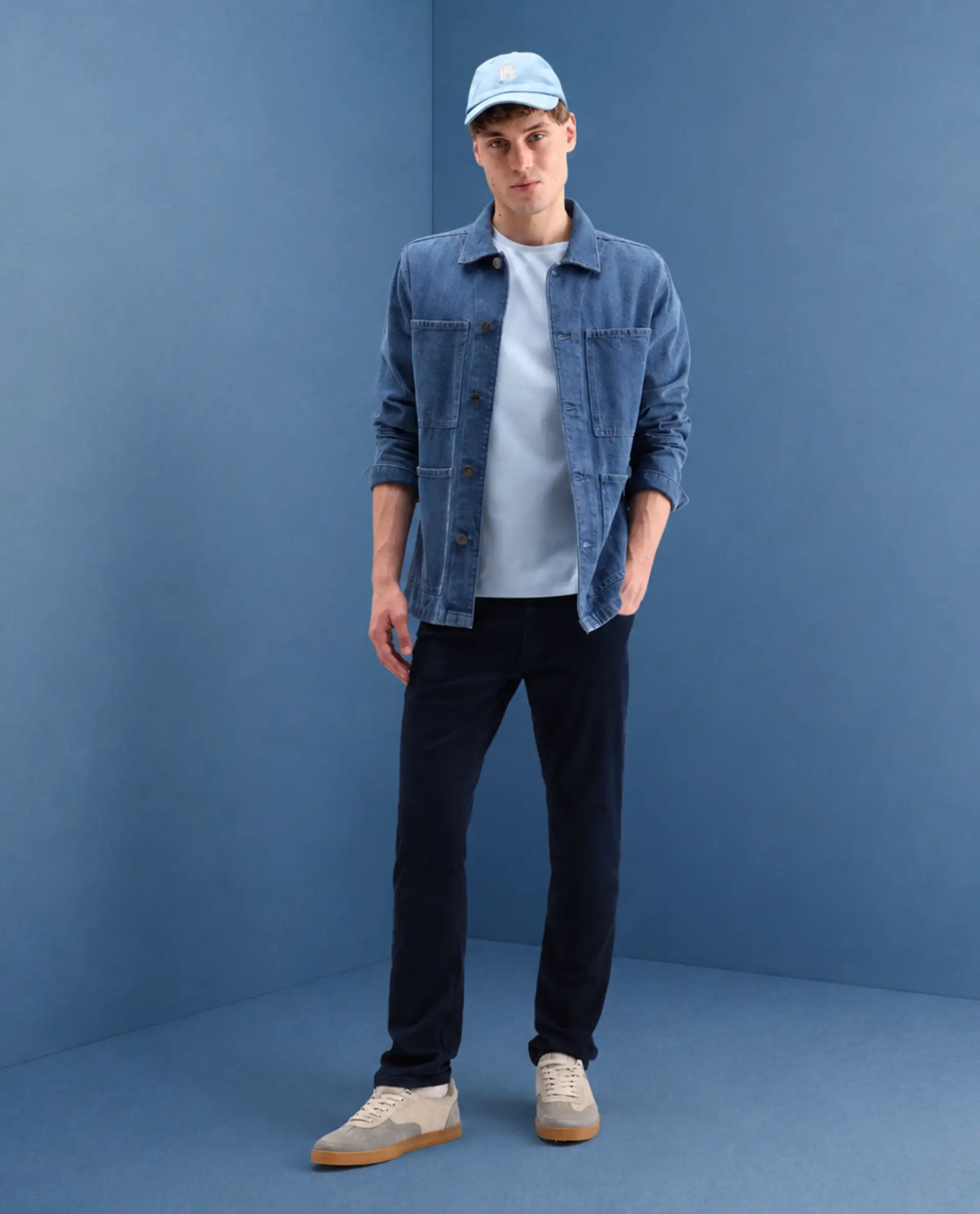 Rare Rabbit Men's Zint Dark Navy Cotton Blend Fabric Shank And Zipper Hawk Slim Plain Jeans