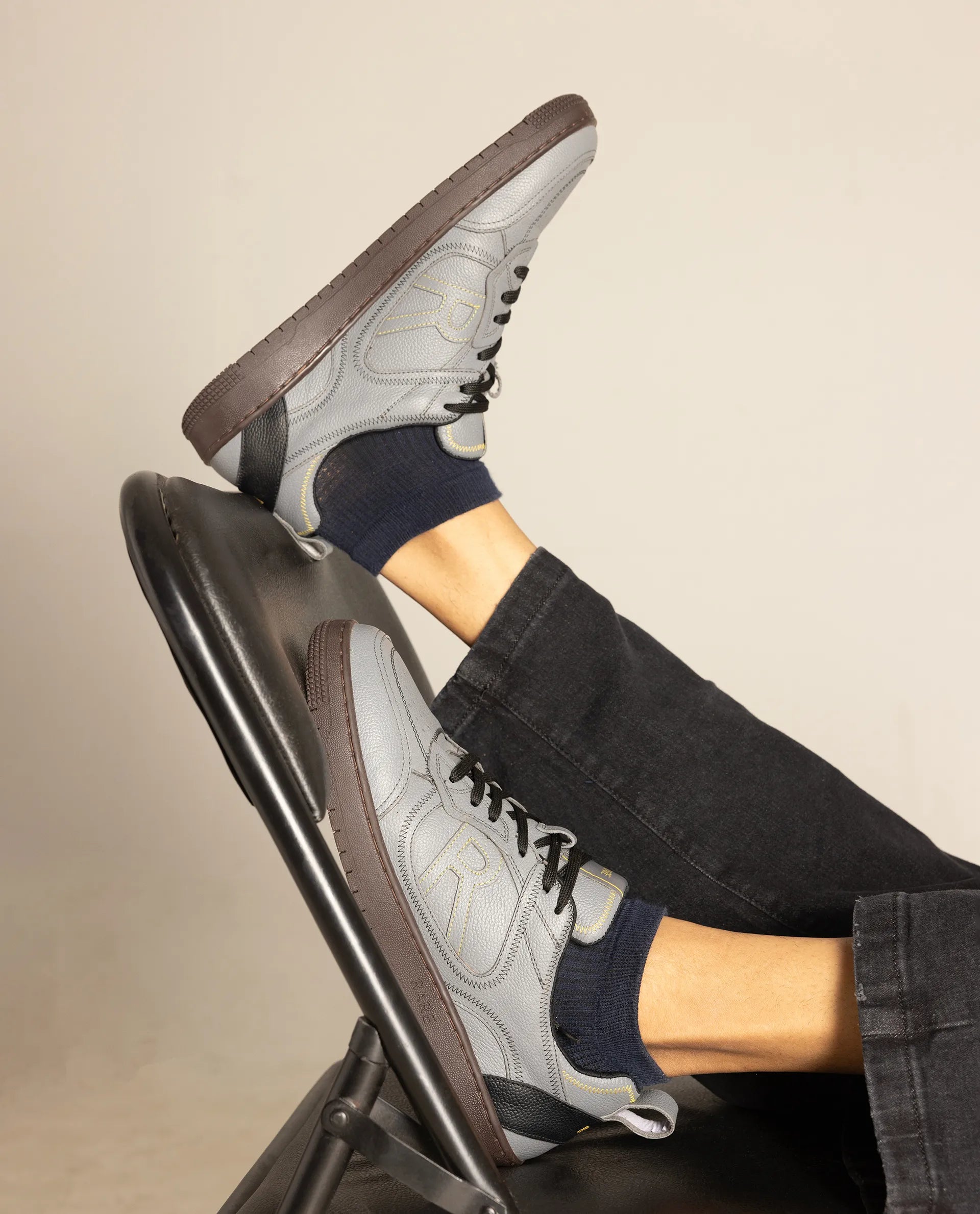 Rare Rabbit Men Zion Grey Lace-Up Closure Sneaker
