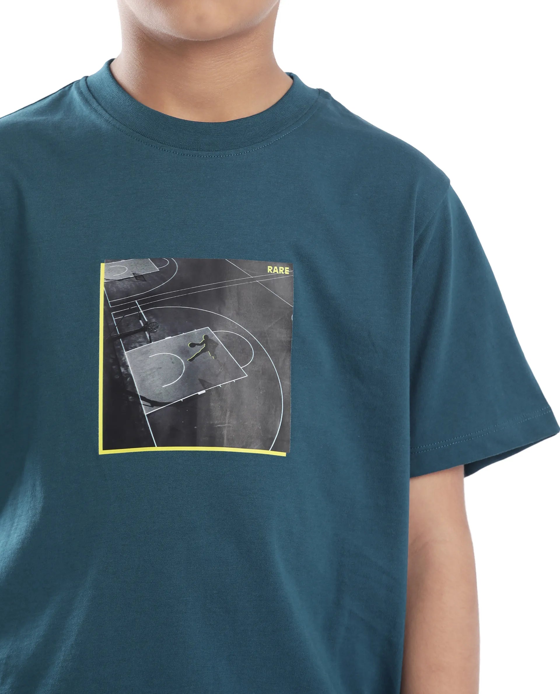 Rare Ones Kids Zion Blue Cotton Half Sleeve Graphic Print Slip-On Closure Regular Fit T-Shirt