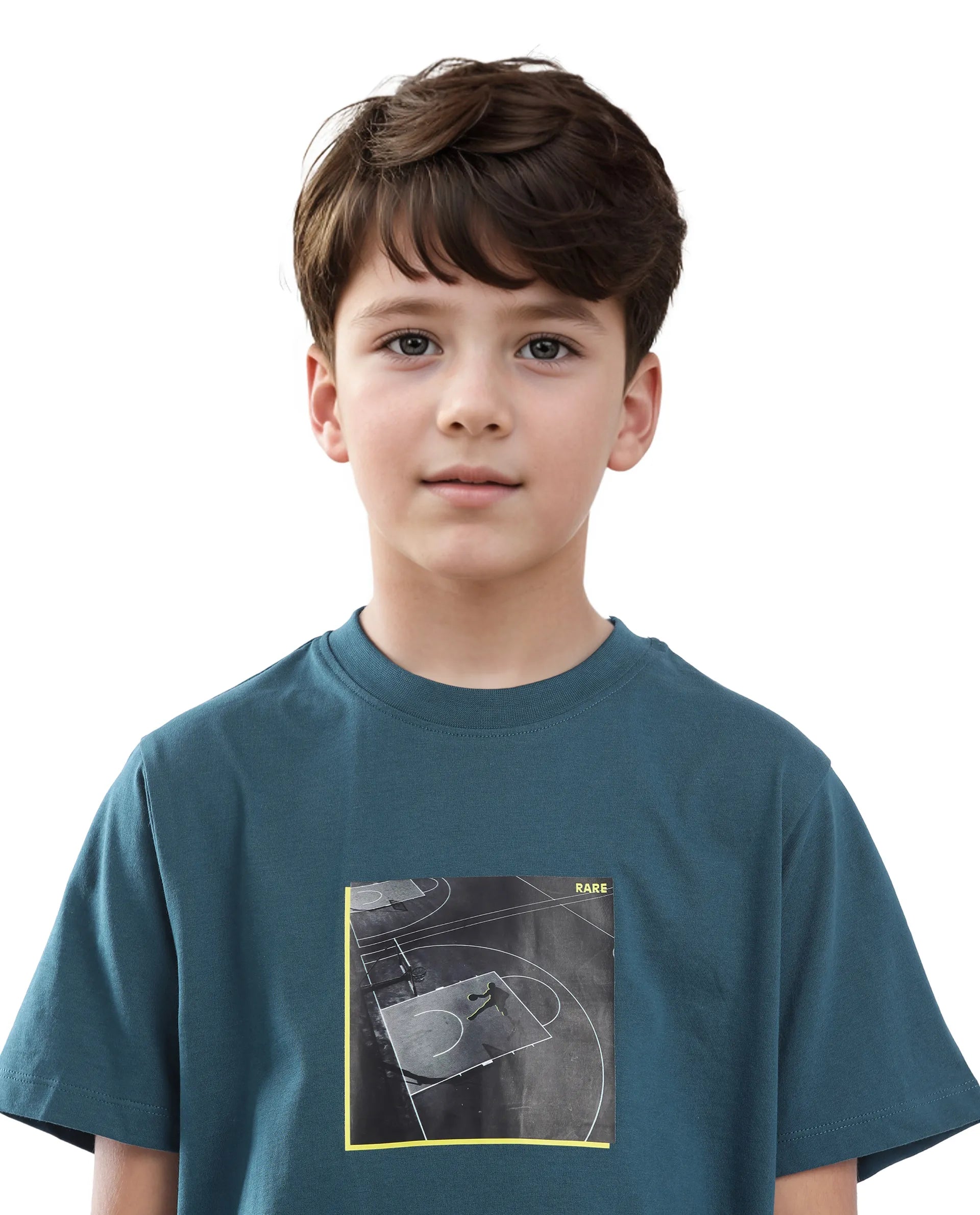 Rare Ones Kids Zion Blue Cotton Half Sleeve Graphic Print Slip-On Closure Regular Fit T-Shirt