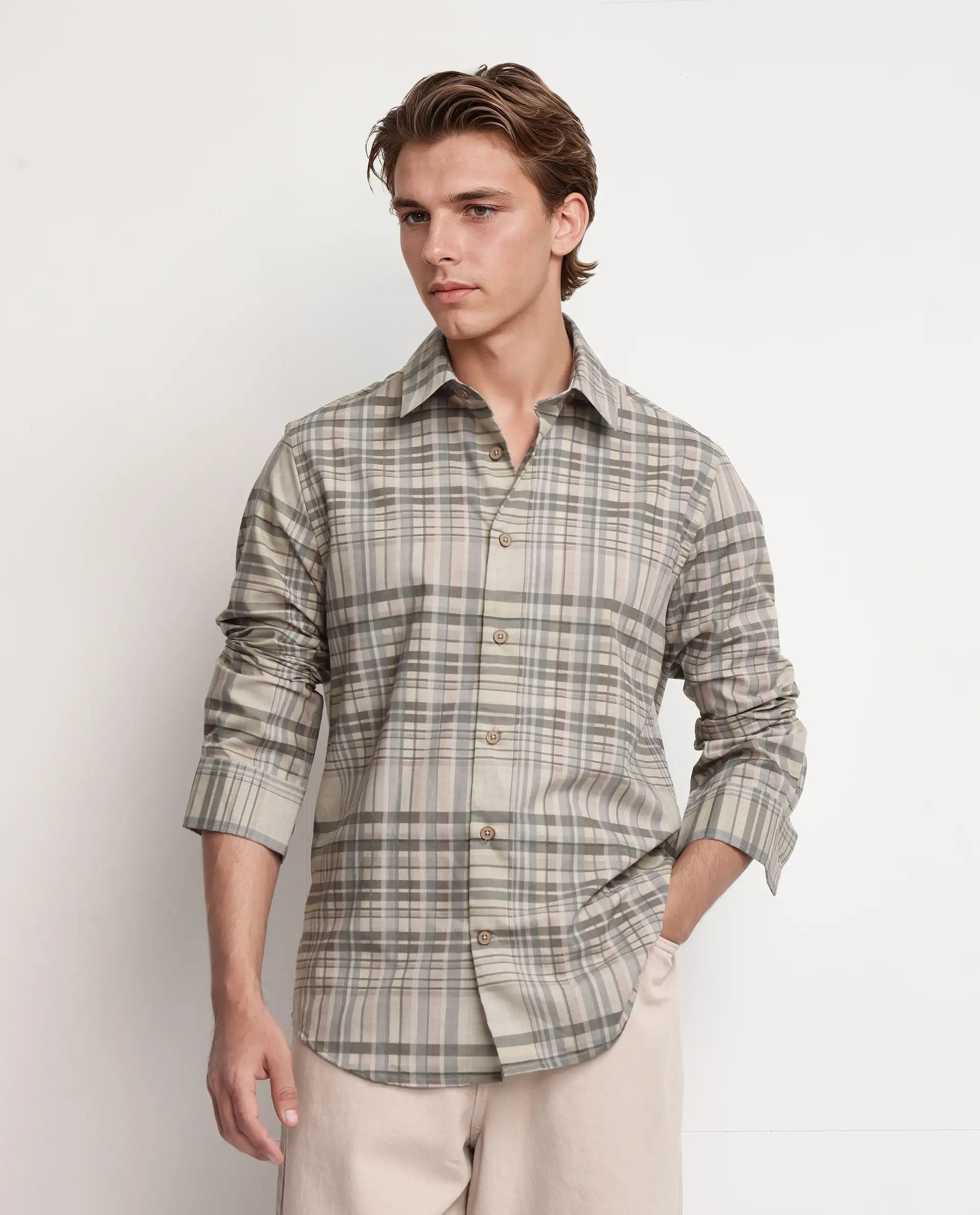 Rare Rabbit Men's Zircop Pastel Pink Cotton Fabric Full Sleeve Collared Neck Button Closure Printed Shirt