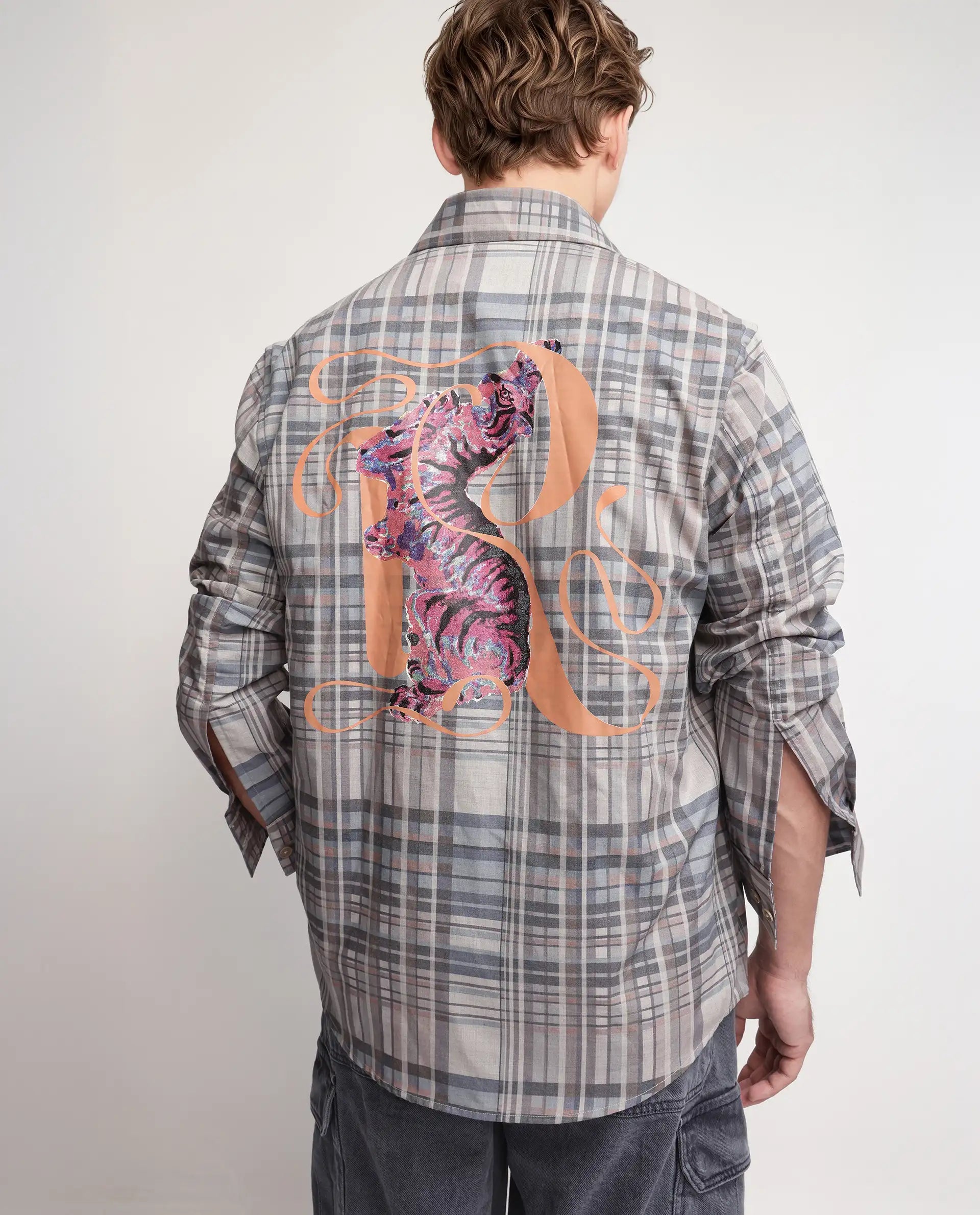 Rare Rabbit Men's Zircop Pastel Purple Cotton Fabric Full Sleeve Collared Neck Button Closure Printed Shirt