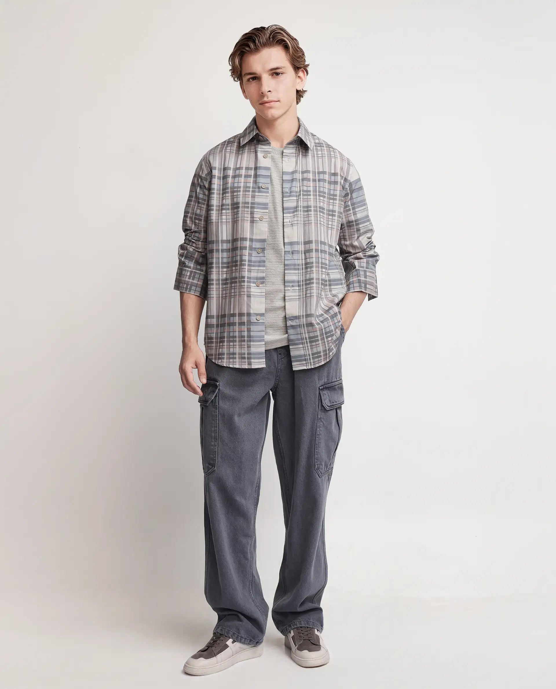 Rare Rabbit Men's Zircop Pastel Purple Cotton Fabric Full Sleeve Collared Neck Button Closure Printed Shirt