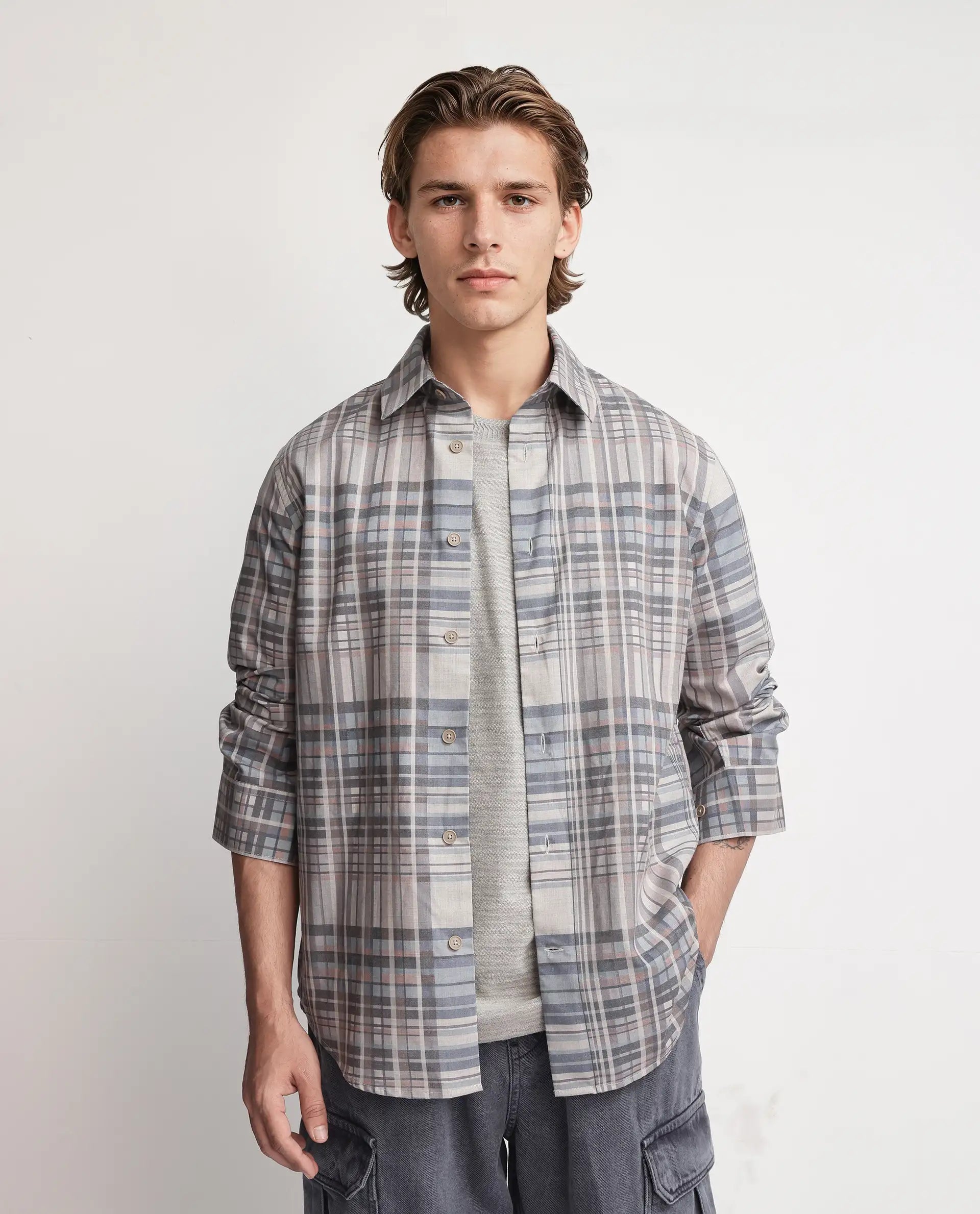 Rare Rabbit Men's Zircop Pastel Purple Cotton Fabric Full Sleeve Collared Neck Button Closure Printed Shirt