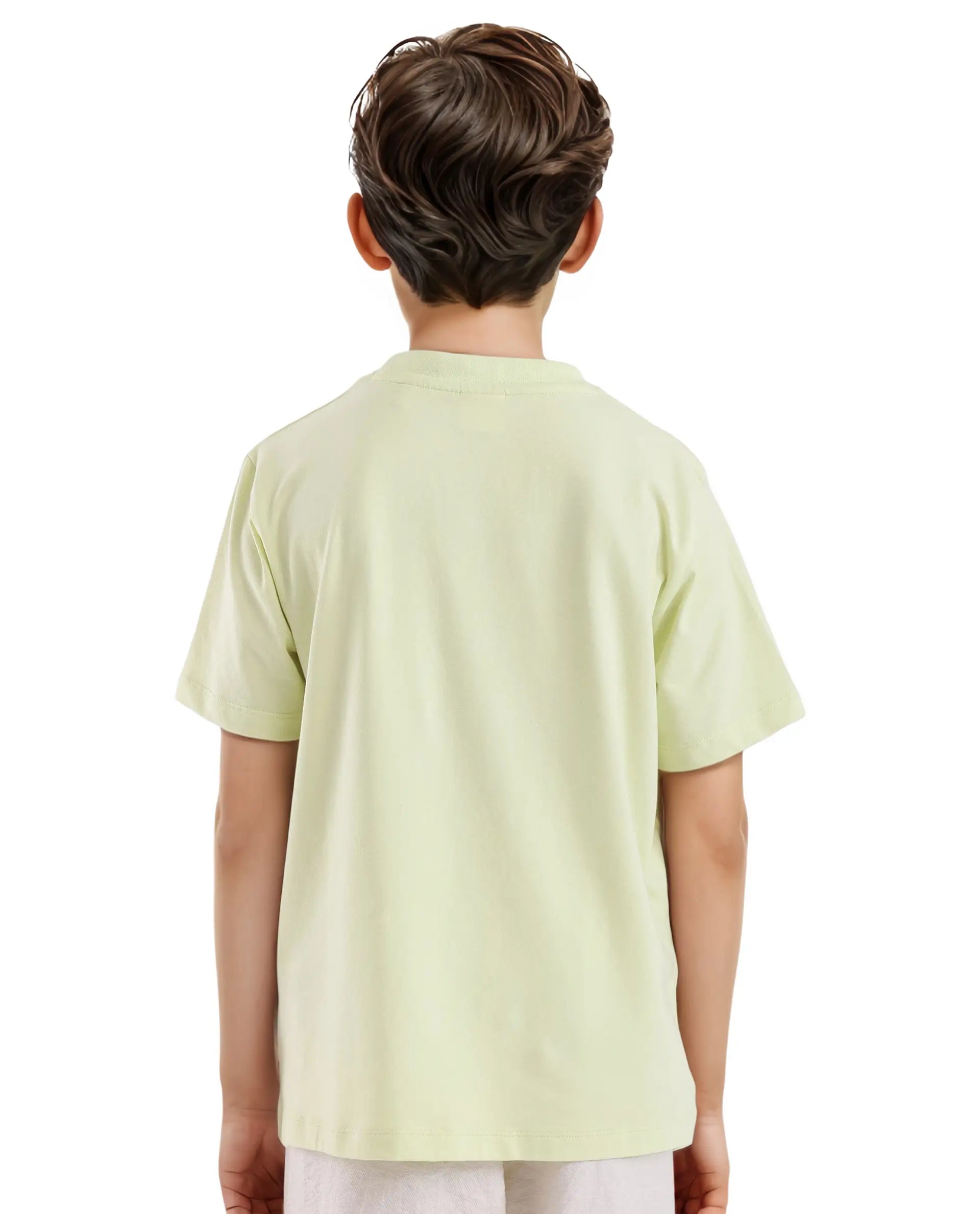 Rare Ones Kids Zon Flouroscent Green Cotton Short Sleeve Crew Neck Pigment Print T-Shirt