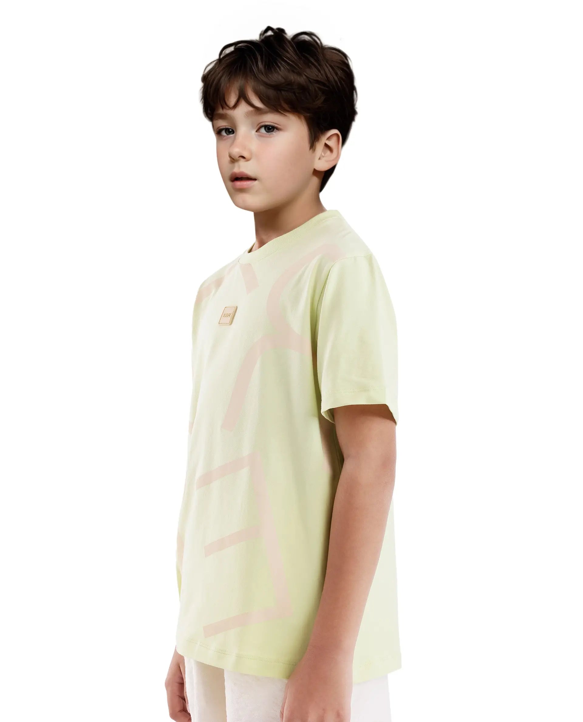 Rare Ones Kids Zon Flouroscent Green Cotton Short Sleeve Crew Neck Pigment Print T-Shirt