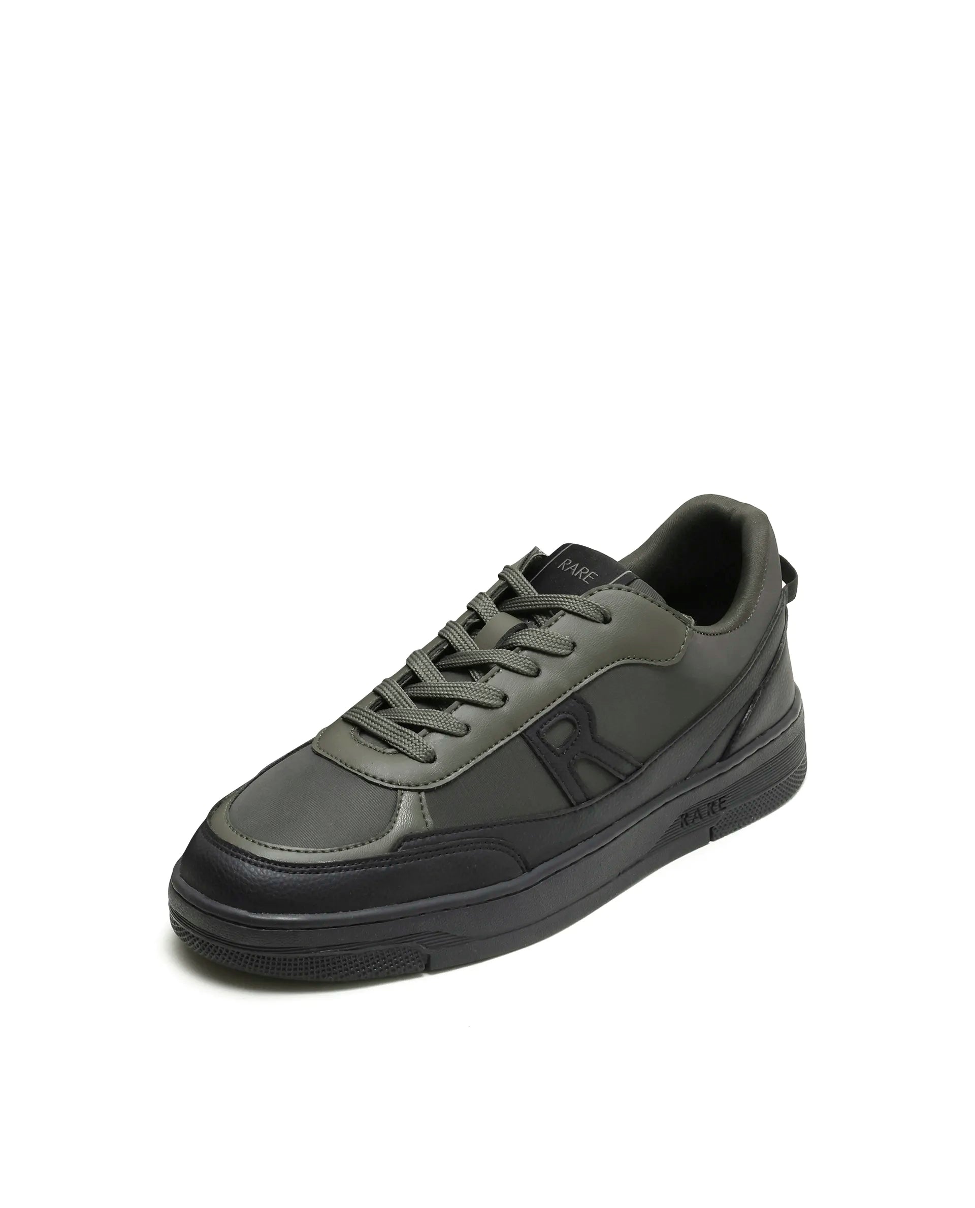 Rarez Men's Zora Dark Olive Micro fiber Regular Sneaker