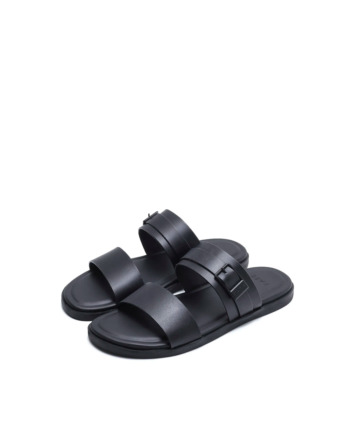 Rarez Men's Zorn Black Leather Regular Sandal