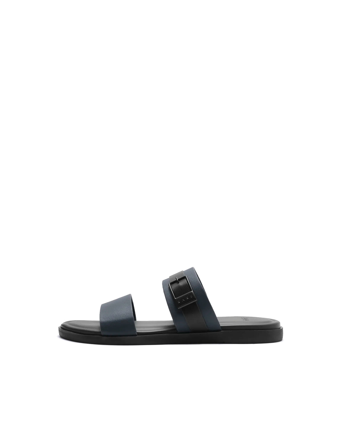 Rarez Men's Zorn Dark Navy Leather Regular Sandal