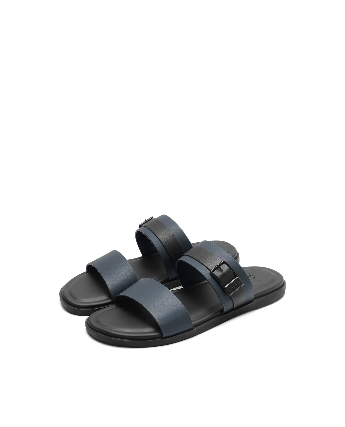 Rarez Men's Zorn Dark Navy Leather Regular Sandal