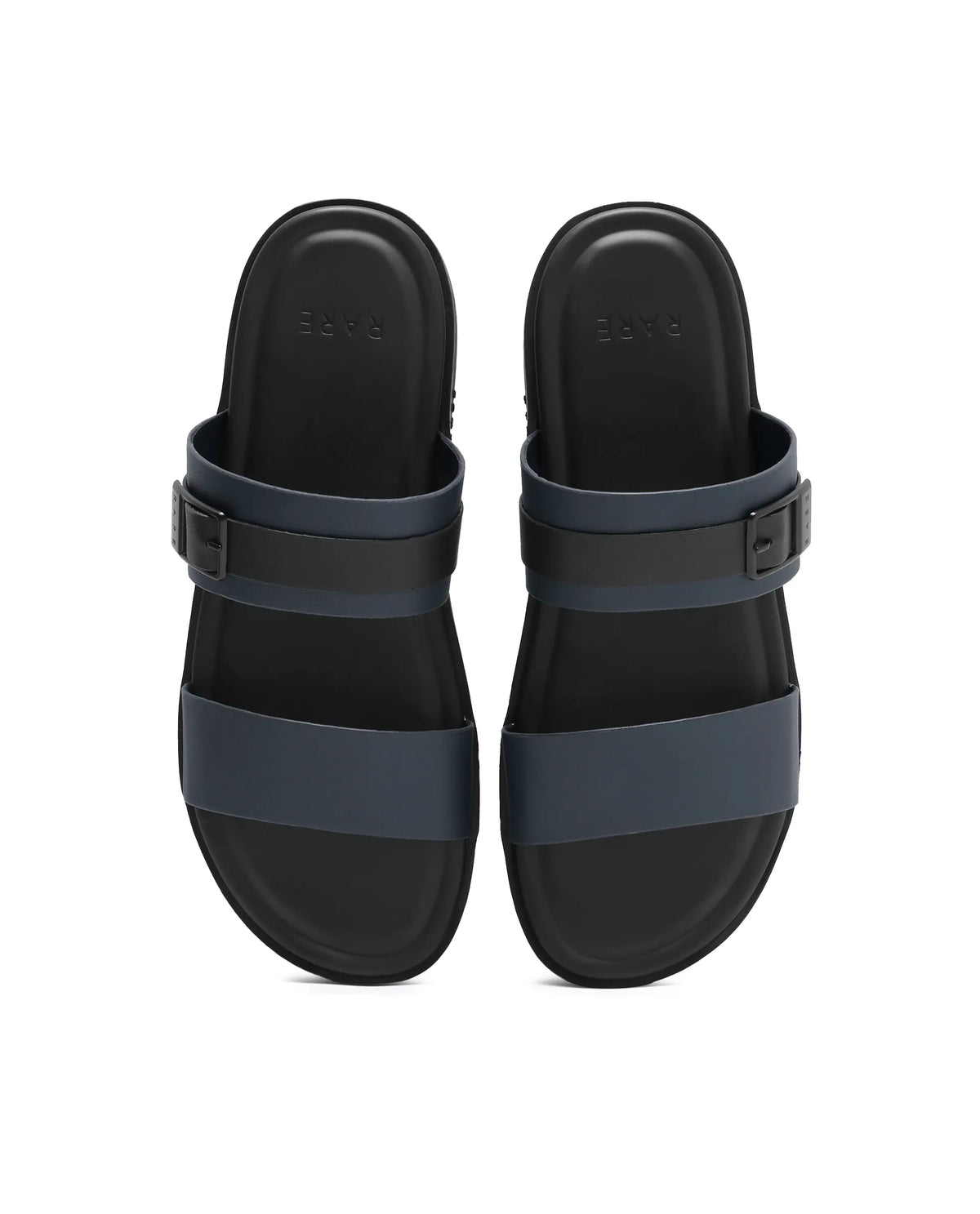 Rarez Men's Zorn Dark Navy Leather Regular Sandal