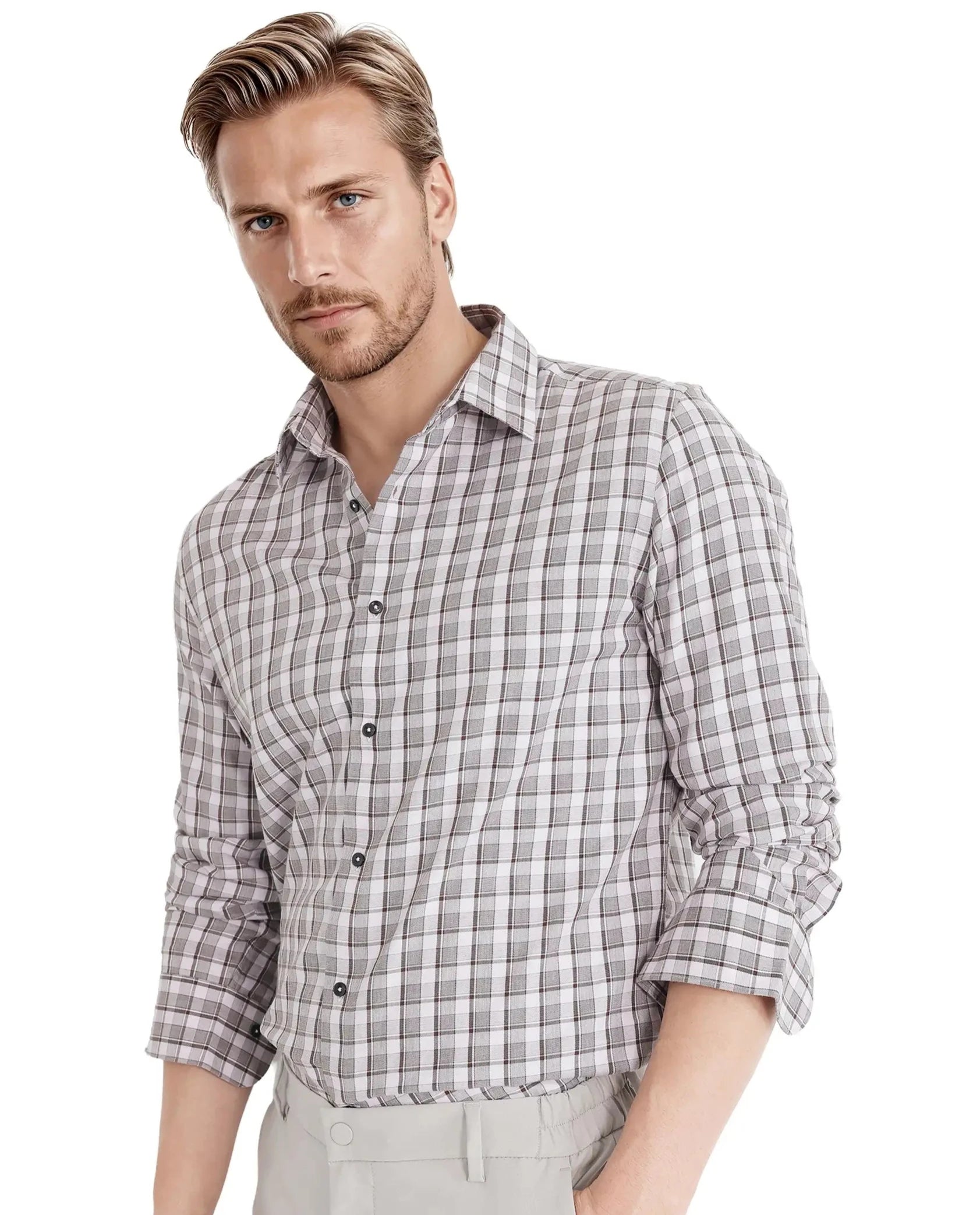 Rare Rabbit Men Zylot Pink Cotton Fabric Full Sleeve Regular Collared Button Closure Melange Checked Shirt