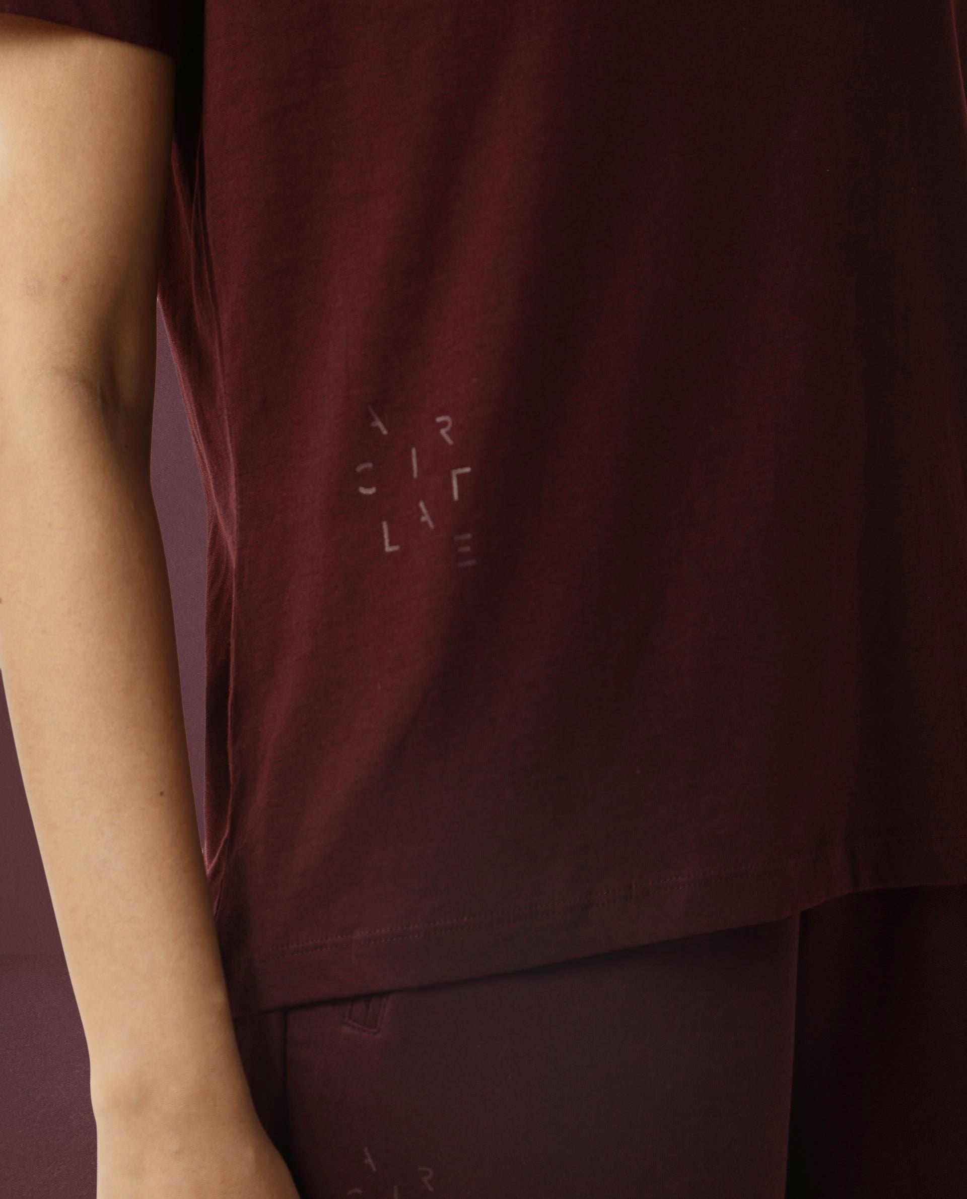 Rareism Women Alcas Maroon Cotton Blend Fabric Regular Fit Half Sleeves Solid Round Neck T-Shirt