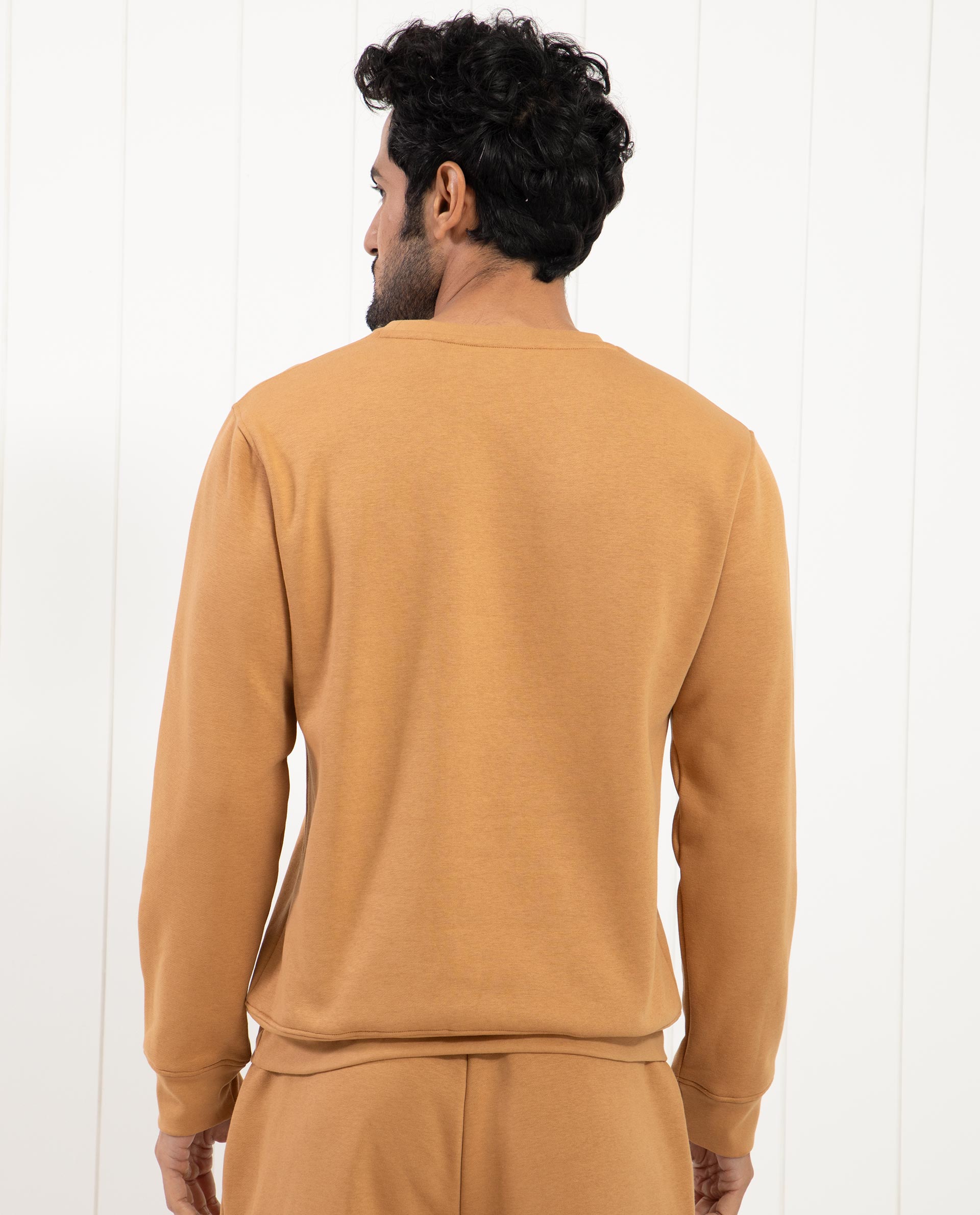 Rare Rabbit Mens Argyll Mustard Cotton Polyester Fabric Full Sleeves Graphic Print Knitted Sweatshirt