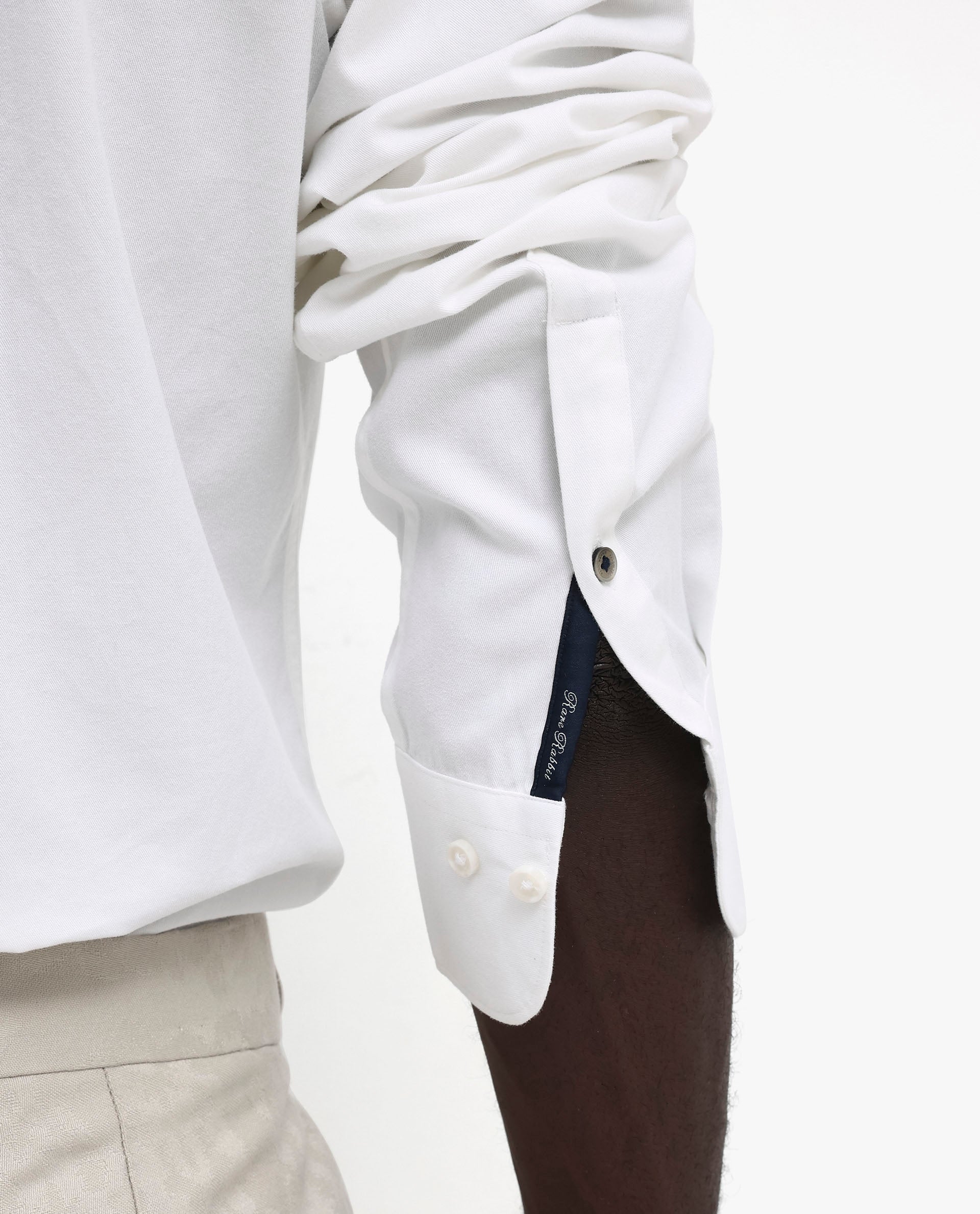 Rare Rabbit Men's Arlet White Cotton Fabric Full Sleeve Regular Fit Solid Shirt