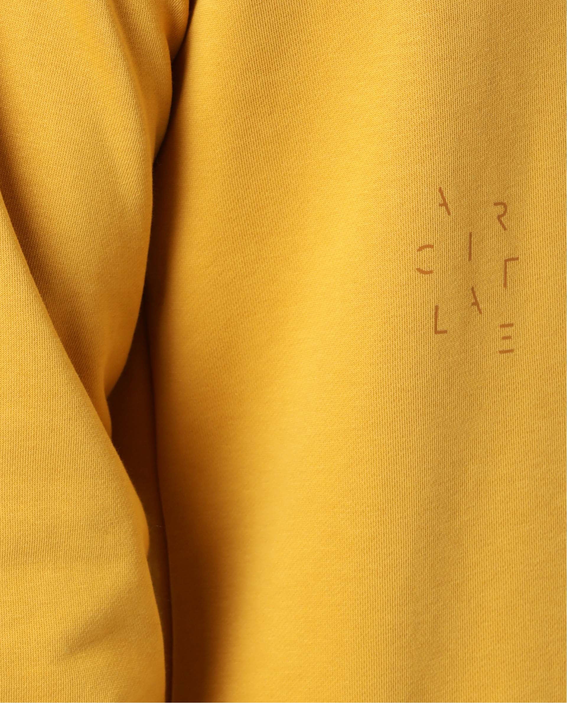 Rare Rabbit Articale Men's Arum French Mustard Cotton Fabric Full Sleeves Solid Sweatshirt