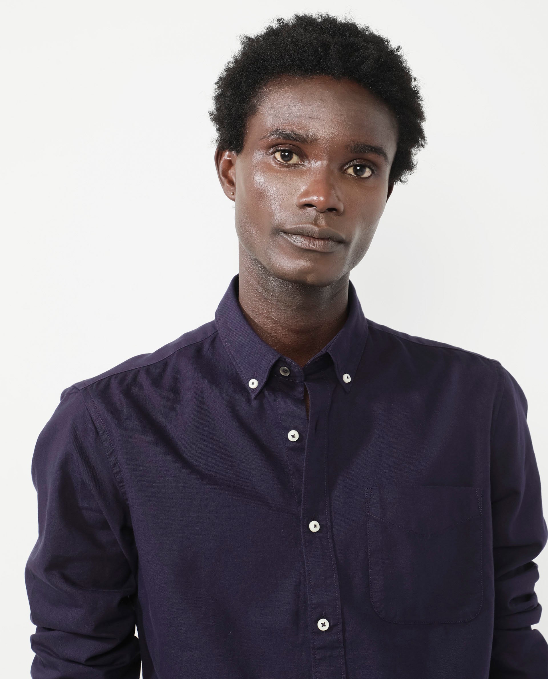 Rare Rabbit Men's Auxfo Dark Purple Cotton Fabric Full Sleeves Solid Formal Shirt