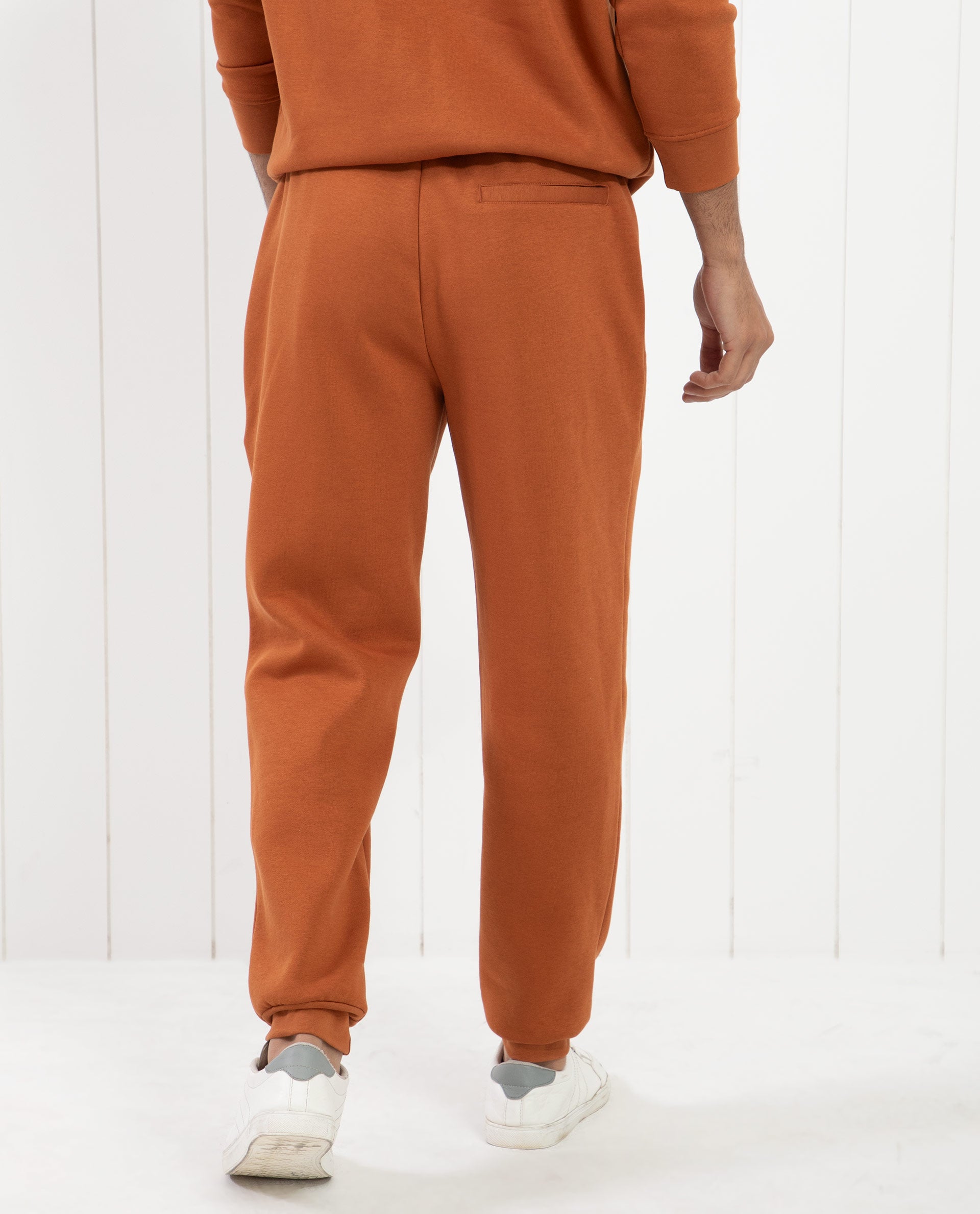 Rare Rabbit Men's Bifrost Rust Cotton Polyester Fabric Drawstring Closure Regular Fit Mid Rise Trackpant