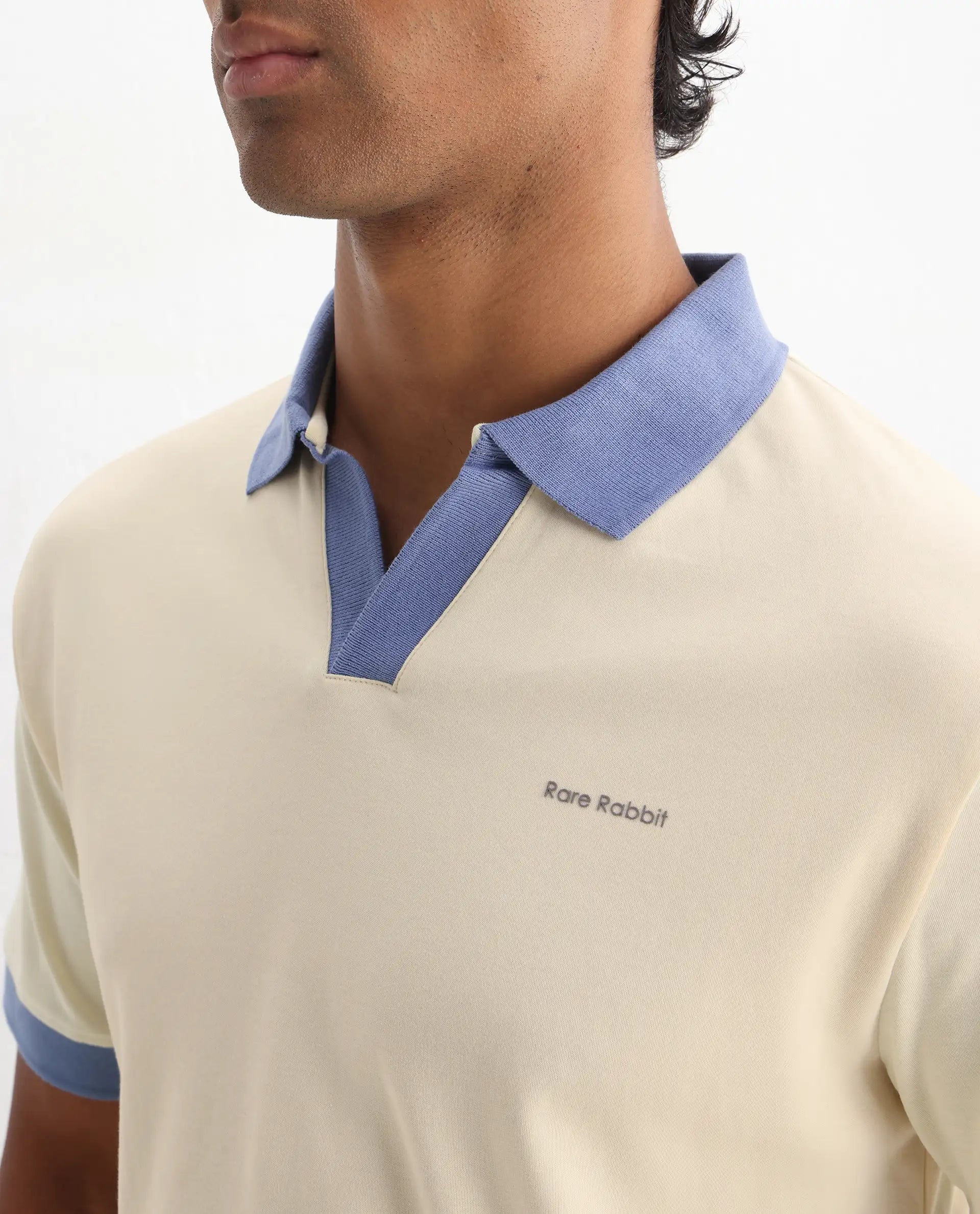 Rare Rabbit Men's Carmelon Light Green Cotton Plain Regular Fit Half Sleeve Polo