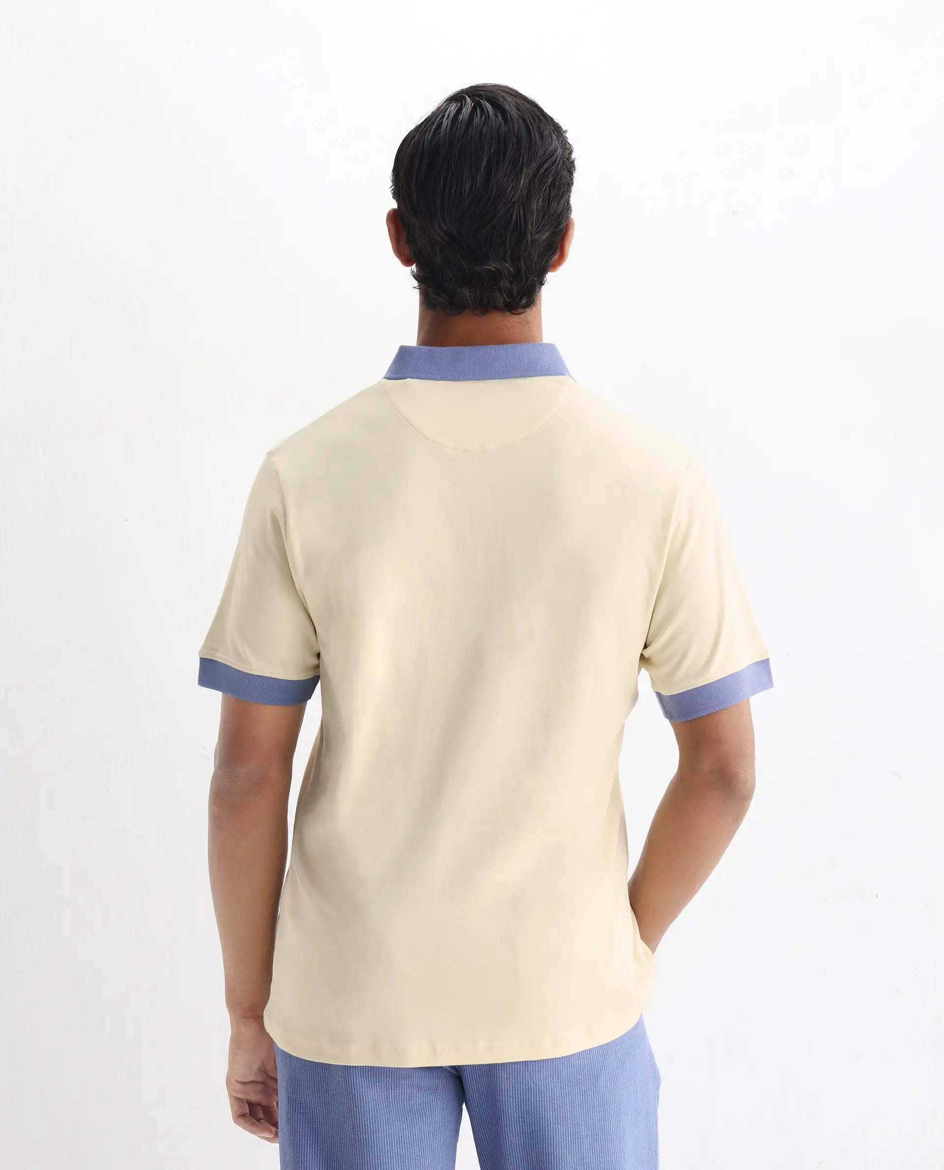 Rare Rabbit Men's Carmelon Light Green Cotton Plain Regular Fit Half Sleeve Polo