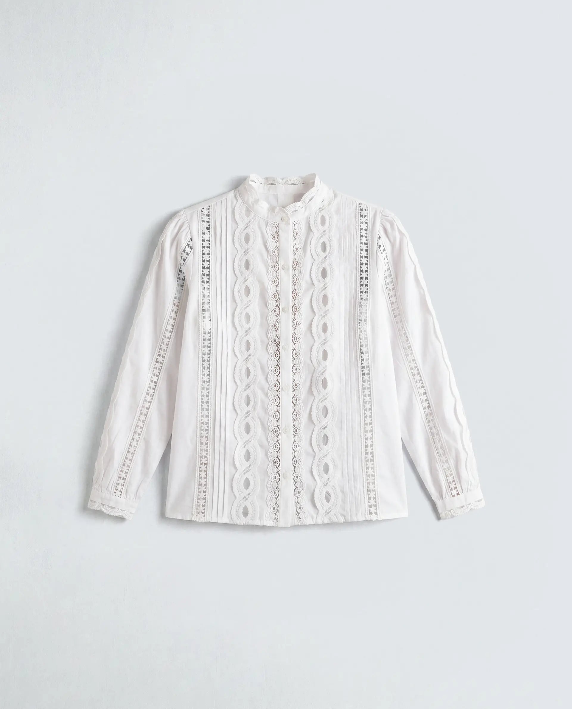 Rareism Women's Cila White Cotton Full Sleeve Relaxed Fit Plain Top