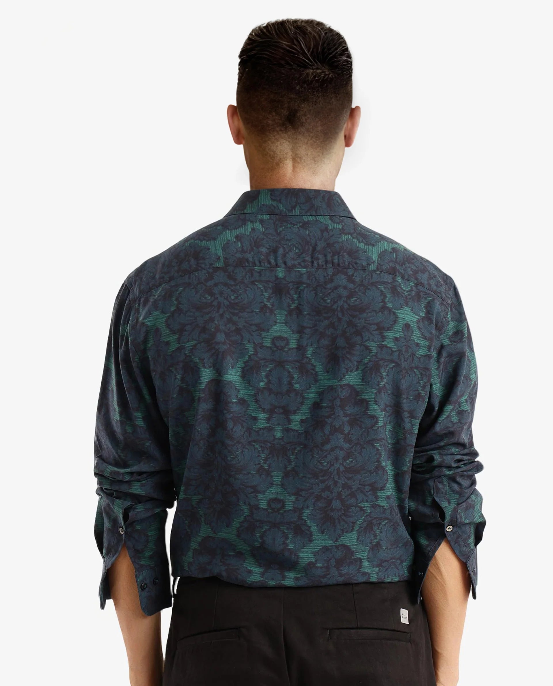 Rare Rabbit Men Crux-1 Dark Green Full Sleeve Regular Fit Shirt