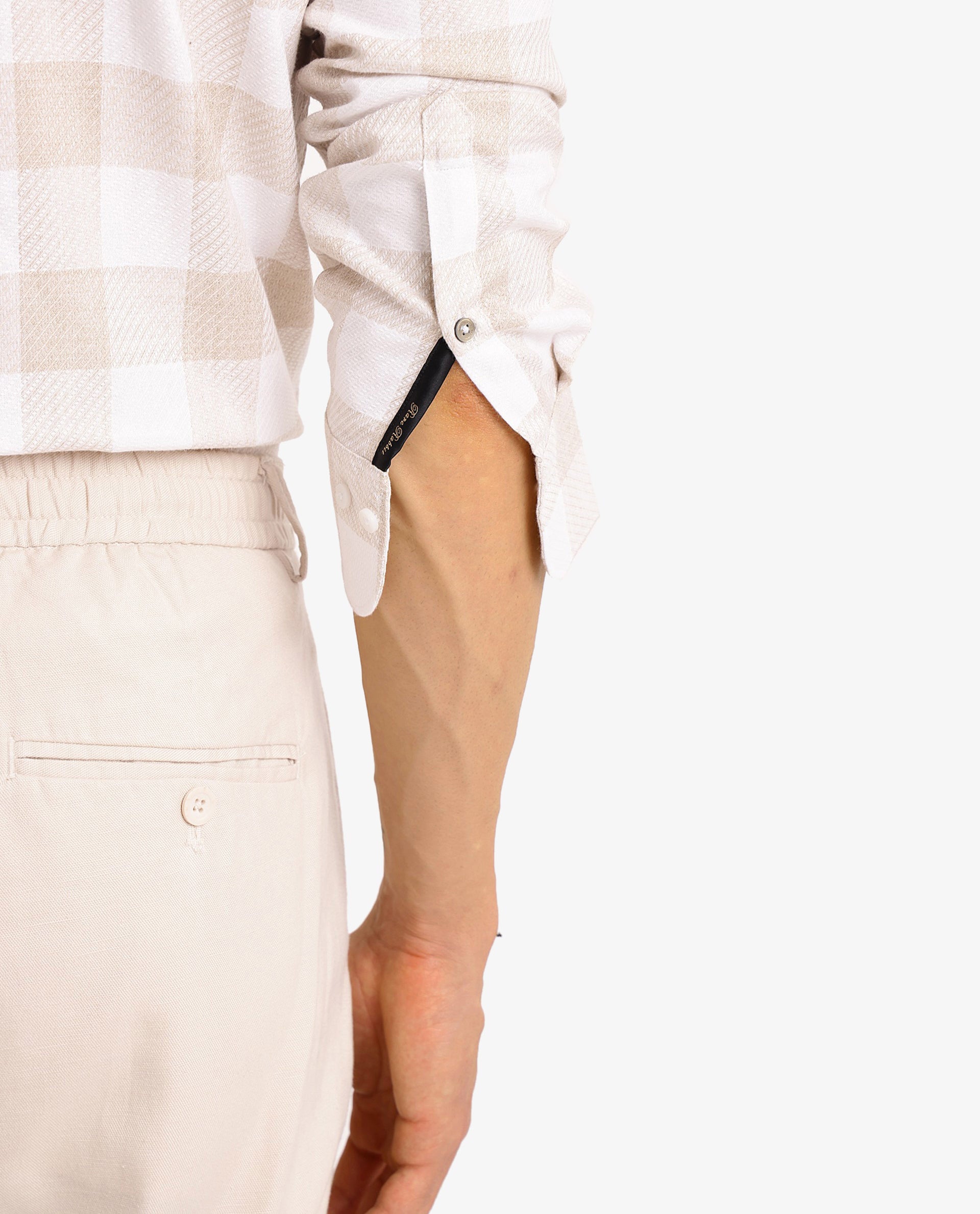 Rare Rabbit Men Denmark Light Olive Cotton Lyocell Fabric Full Sleeve Regular Collar Button Closure Checks Shirt