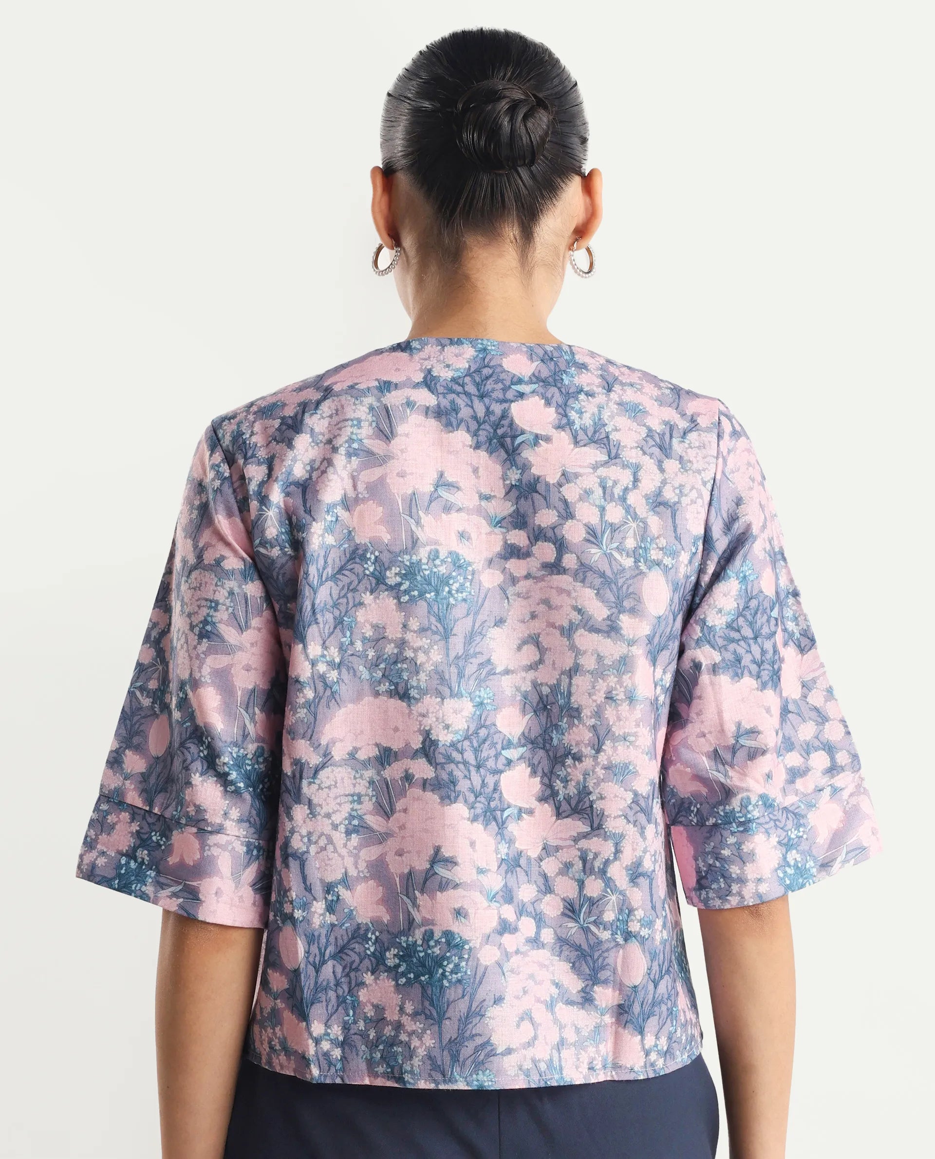 Rareism Women's Duncano Multi Polyester Crew Neck Floral Print Regular Fit Top