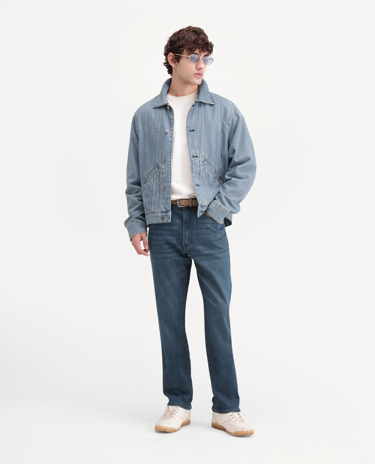 Rare Rabbit Men's Ench Fluorescent Blue Cotton Blend Morris Regular Plain Jeans