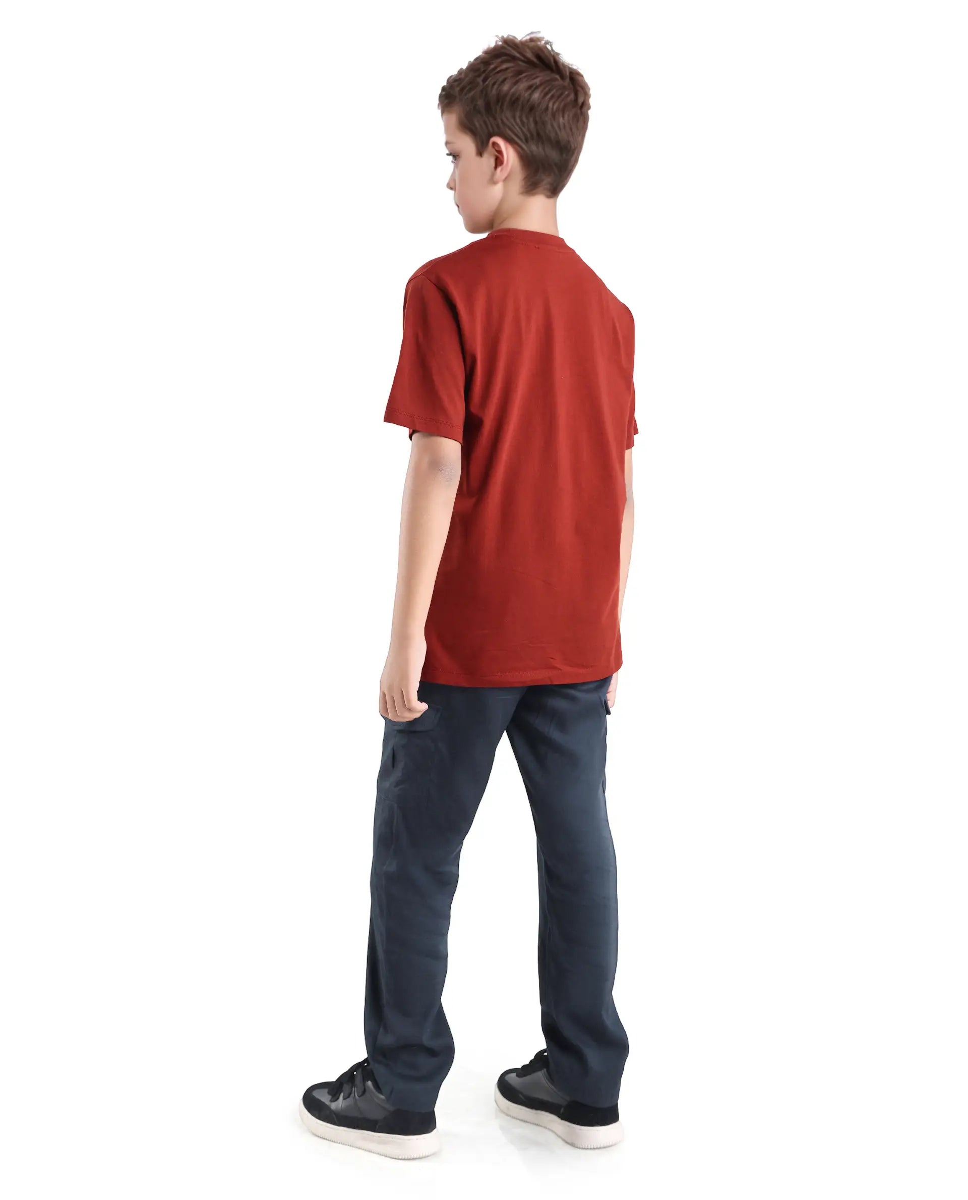 Rare Ones Kids Glin-B Navy Lyocell Blend Solid Button Closure Regular Fit Trouser