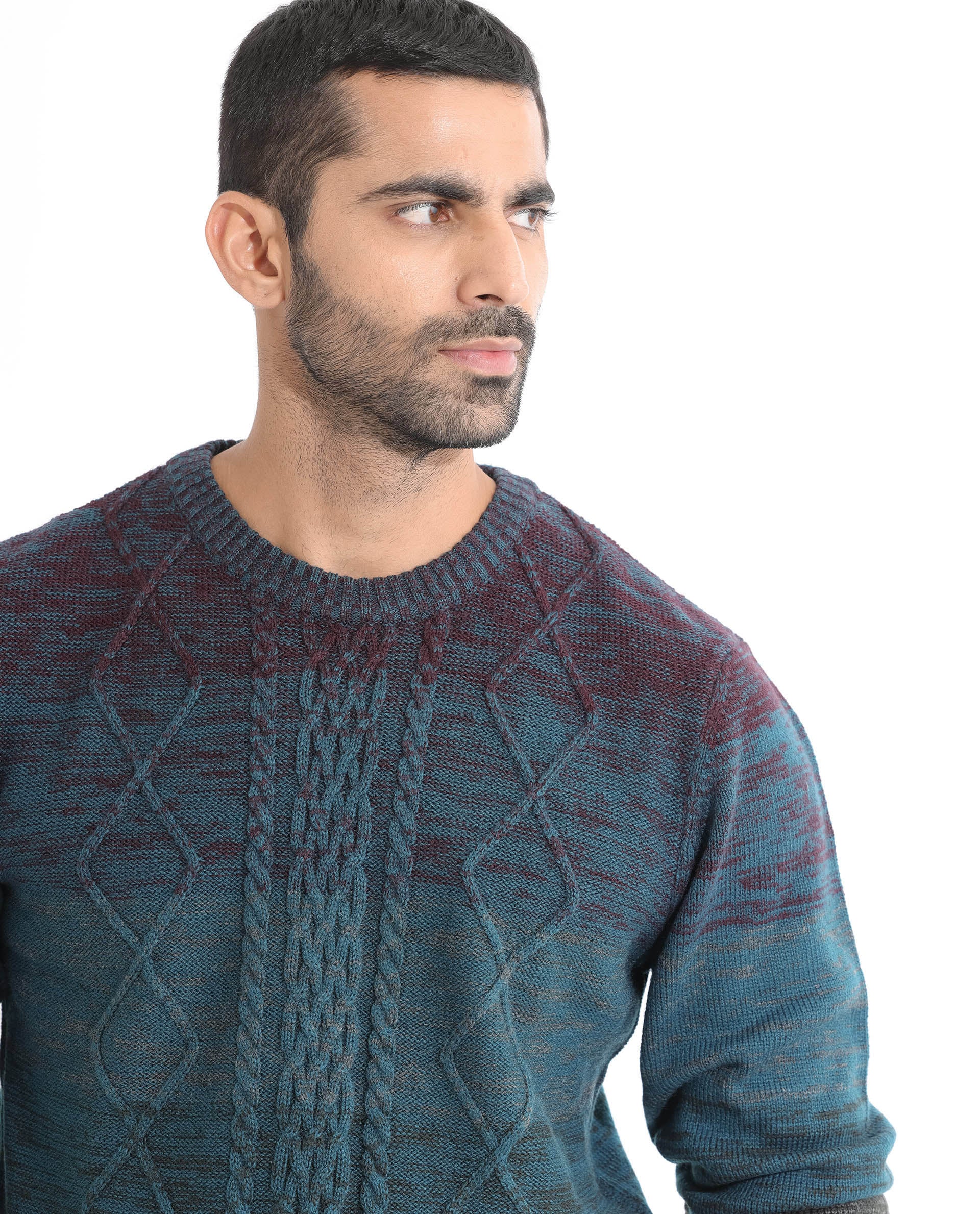 Rare Rabbit Mens Grindle Pink Sweater Full Sleeve Crew Neck Solid