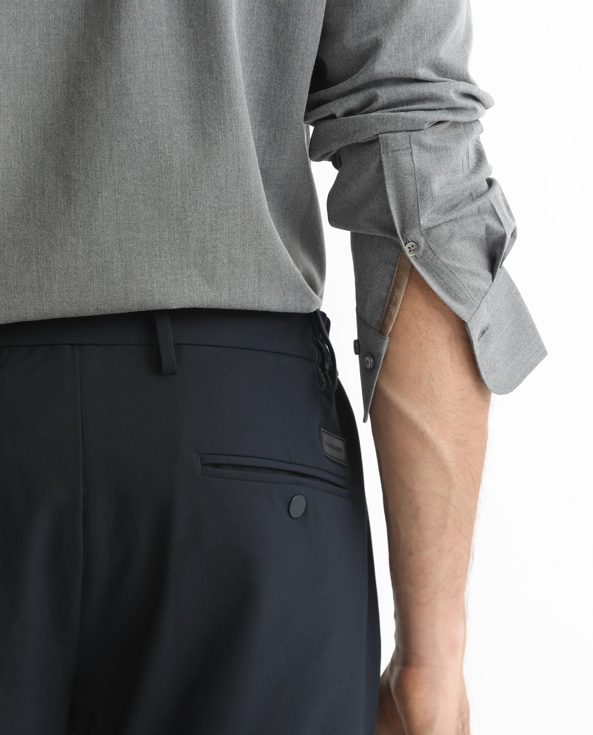 Rare Rabbit Men's Gunjan Navy Full Sleeves Solid Shirt