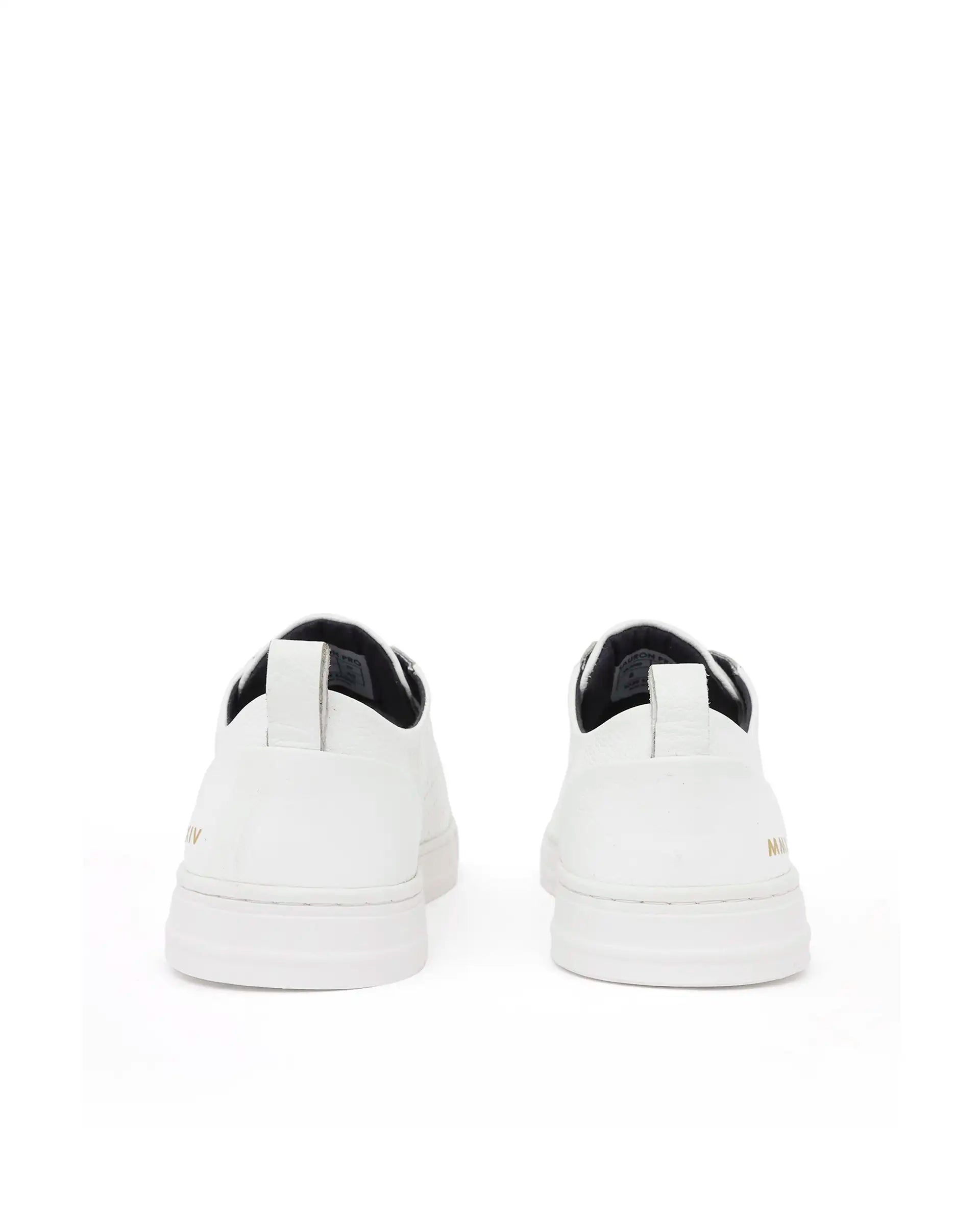 Rare Rabbit Mens Sauron Pro White Premium Milled Leather Lace Up Low Top Round Toe Sneaker Shoes