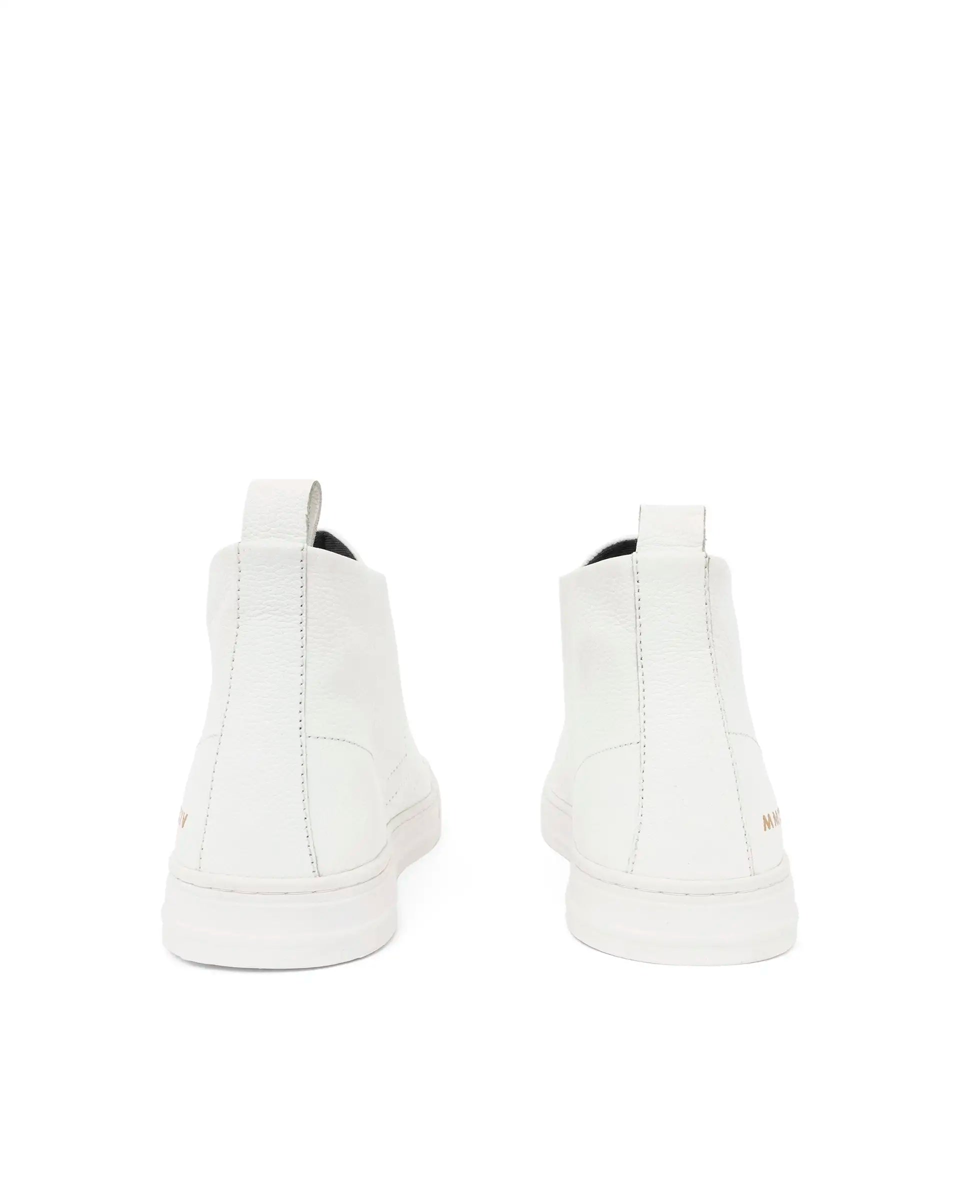 Rare Rabbit Mens Sauron Hi Pro White Premium Milled Leather Lace Up High Top Round Toe Sneaker Shoes