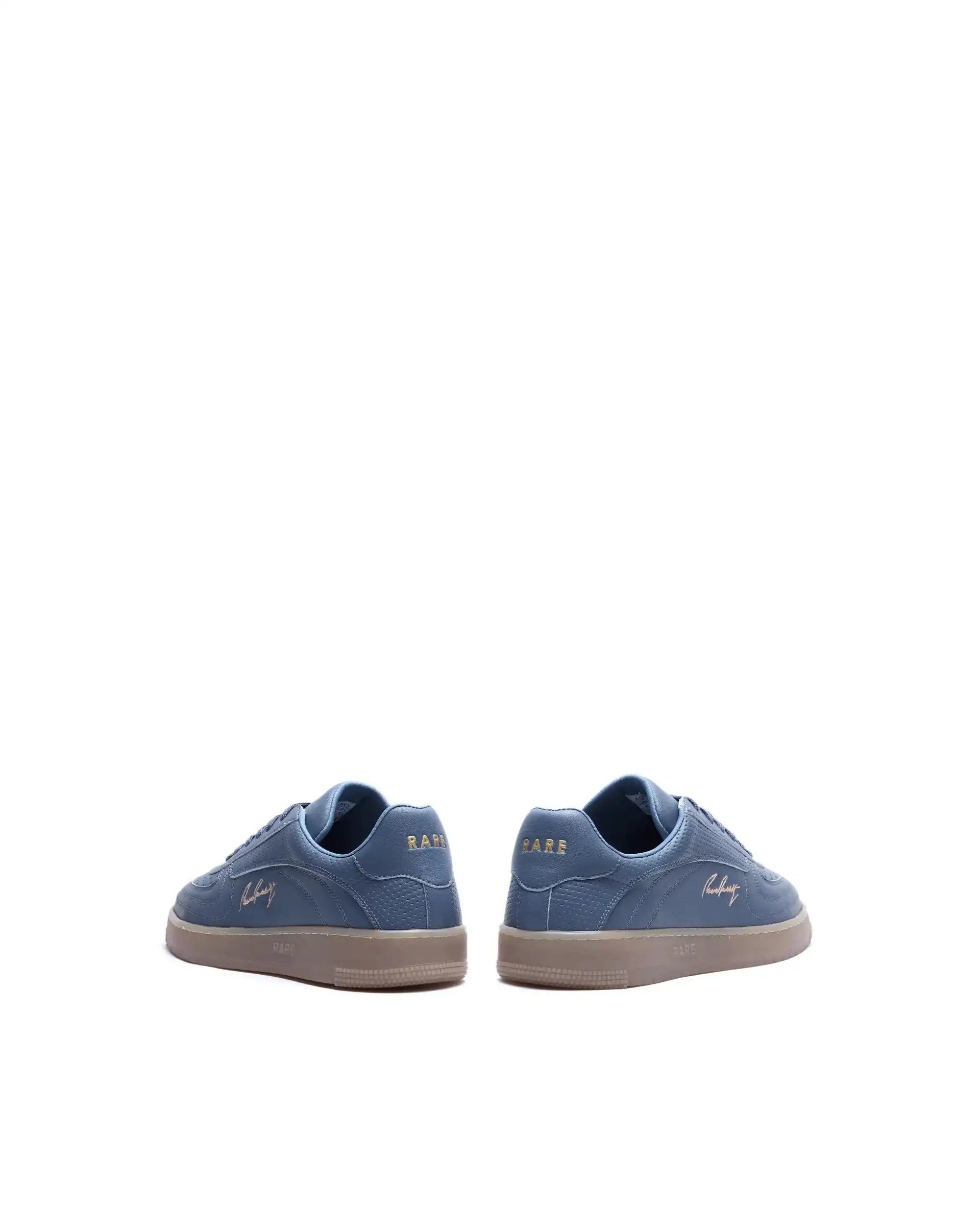 Rare Rabbit Men's Agno Navy Micro Leather Sneaker