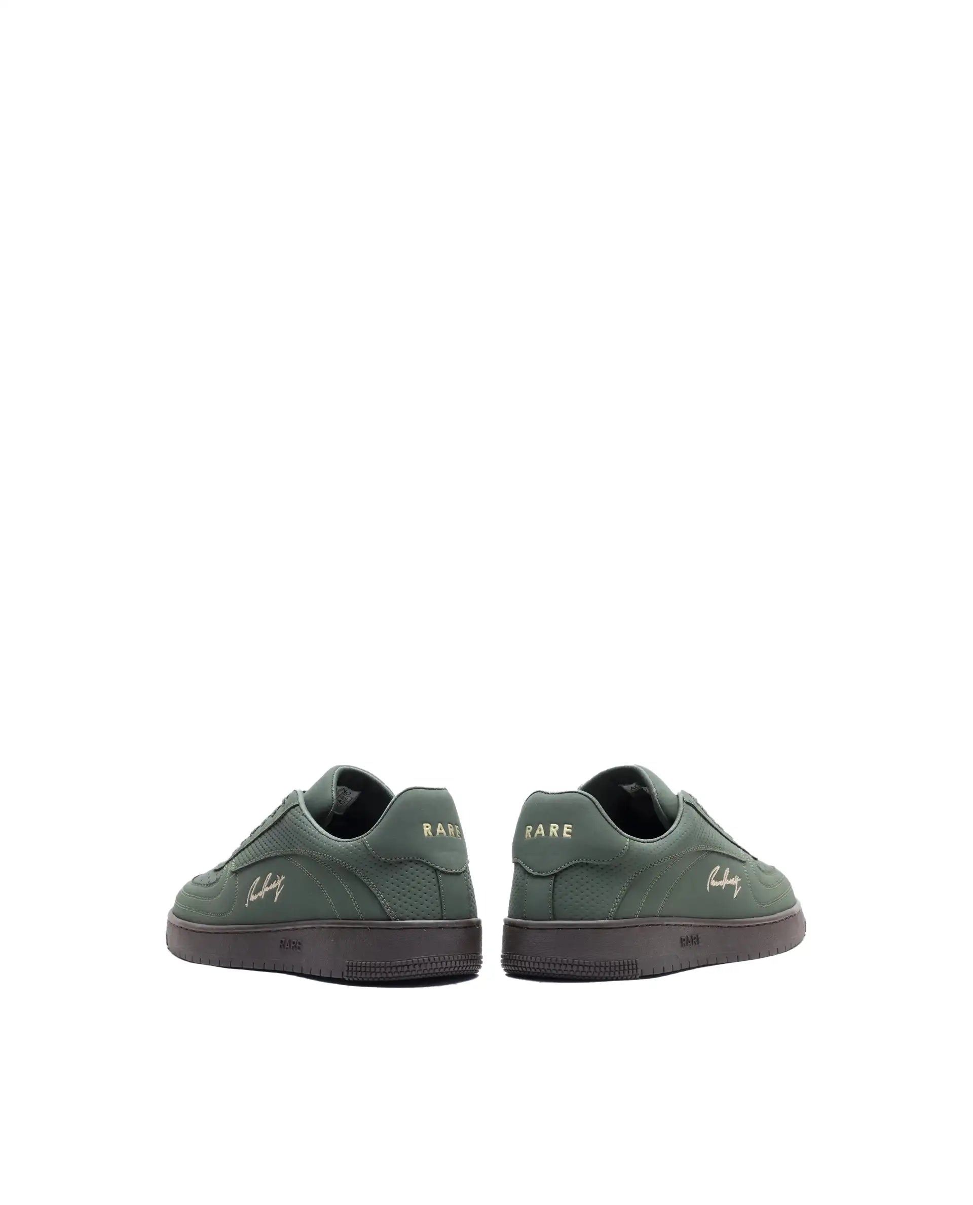 Rare Rabbit Men's Agno Olive Micro Leather Sneaker