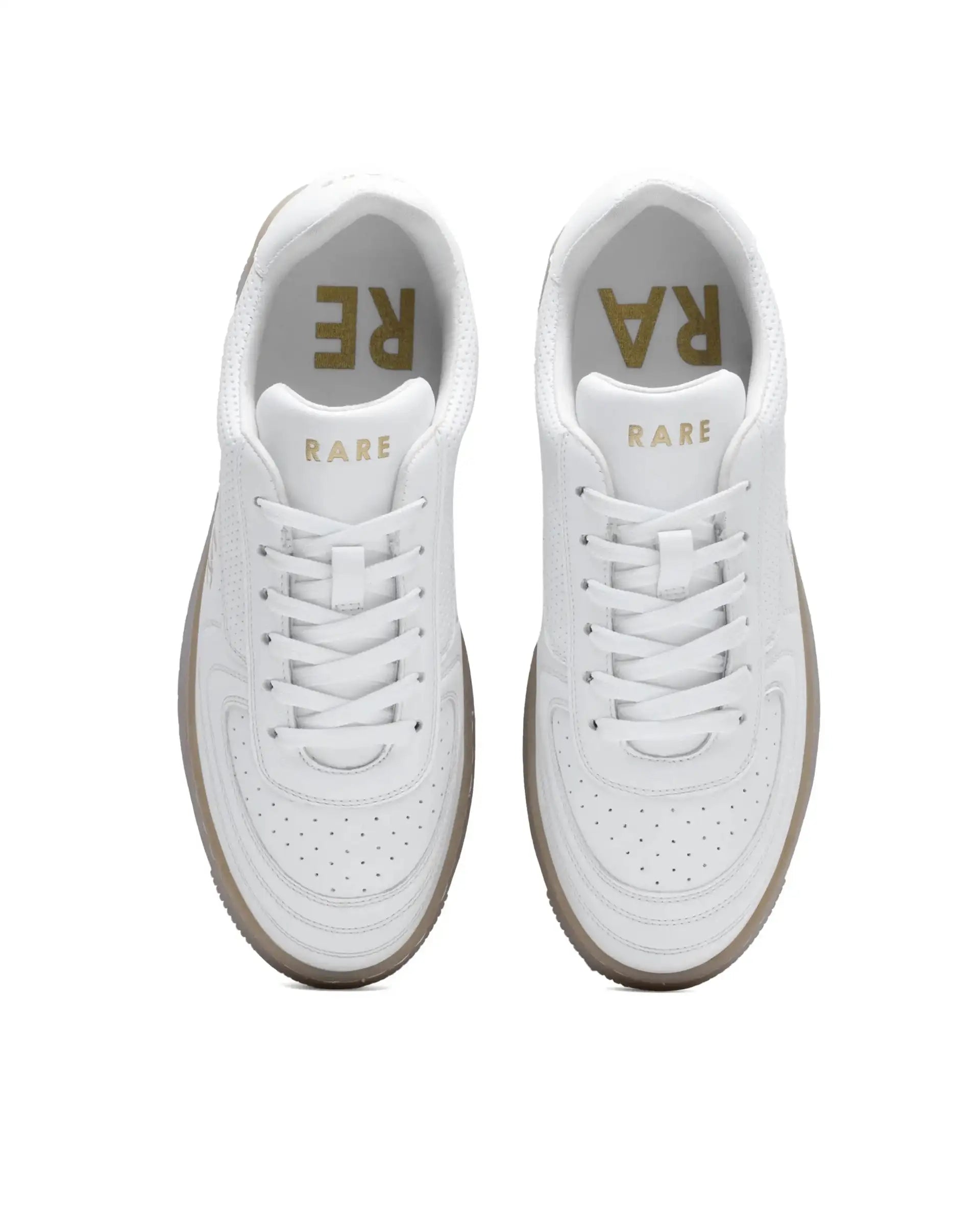 Rare Rabbit Men's Agno White Micro Leather Sneaker