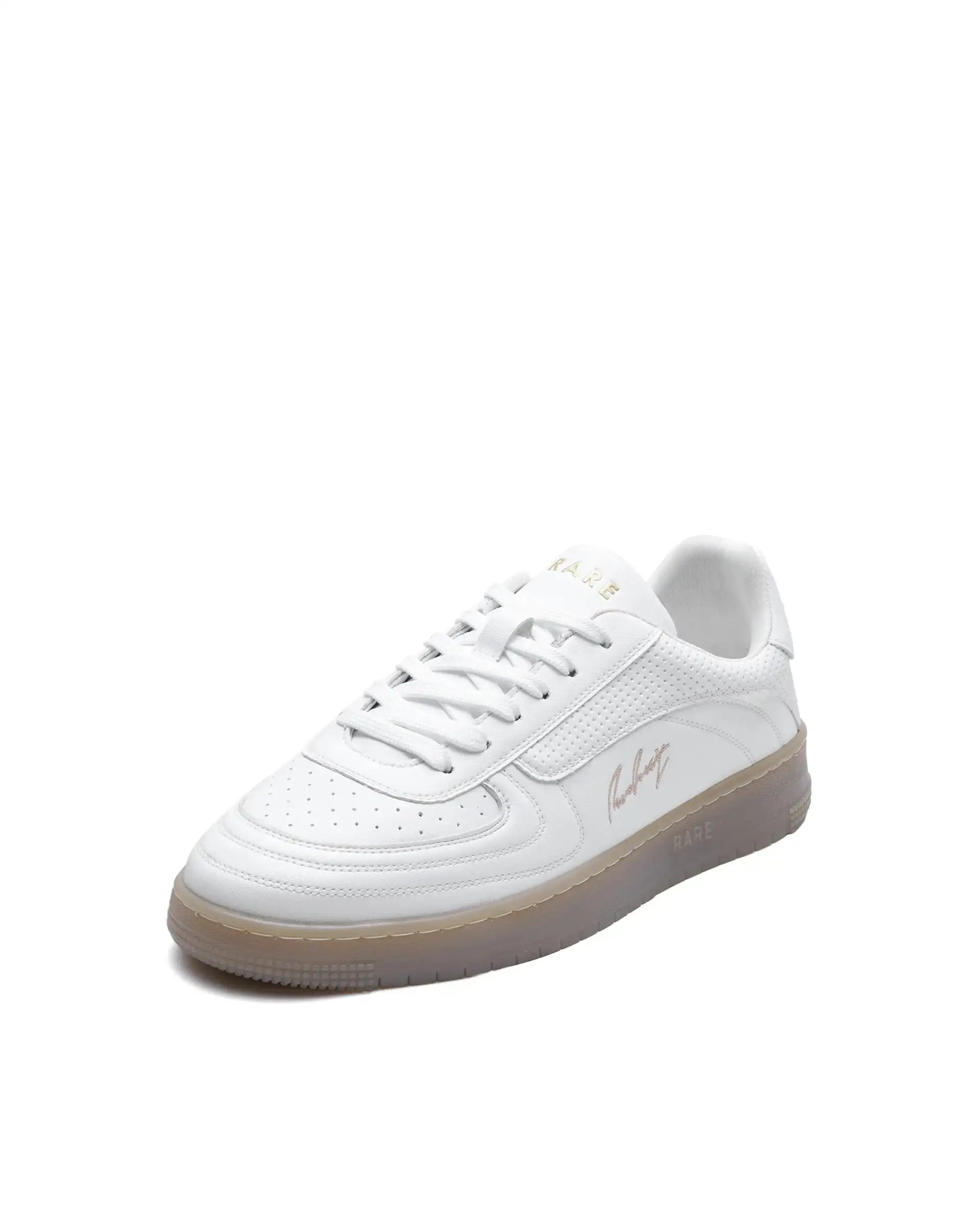 Rare Rabbit Men's Agno White Micro Leather Sneaker